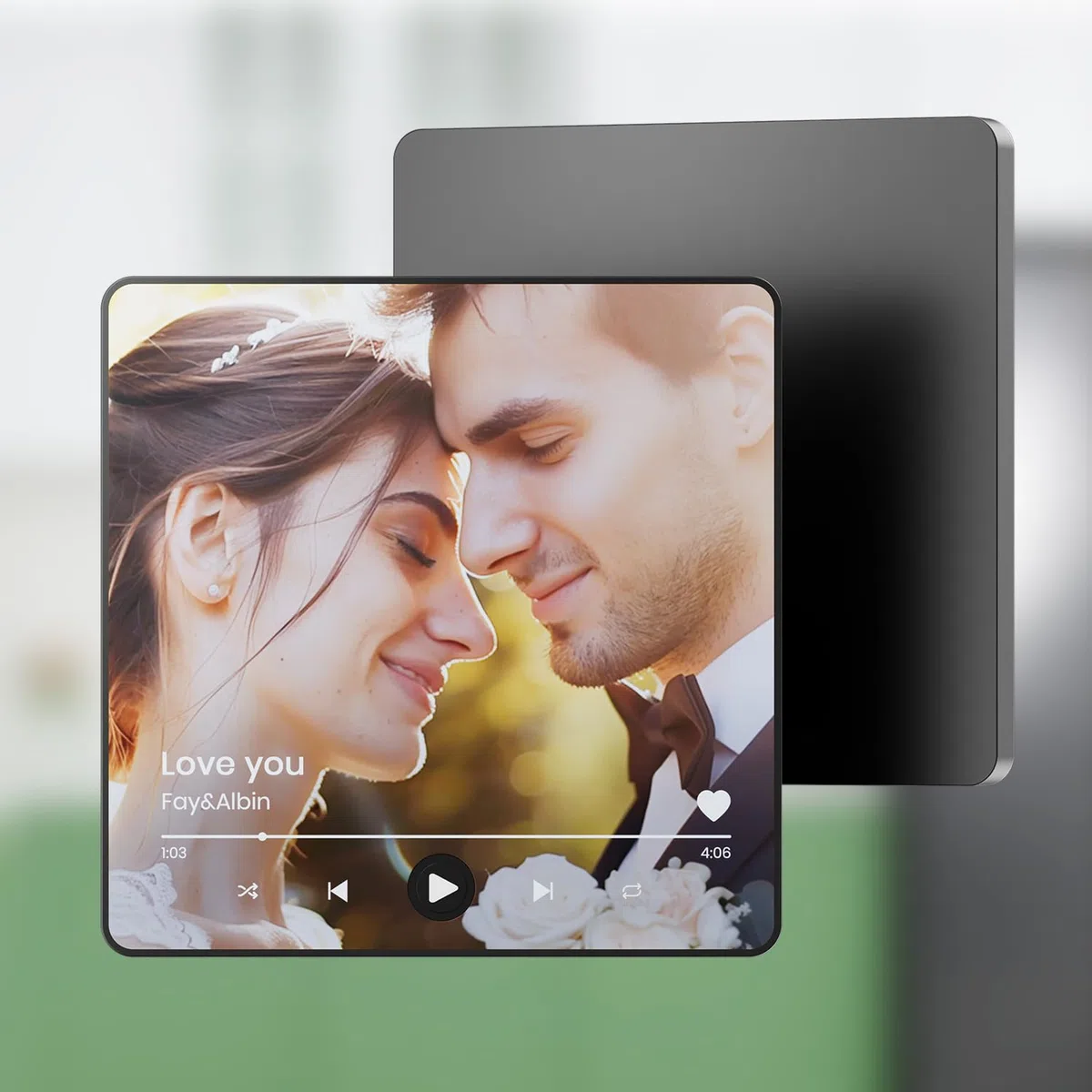 Magnete da Frigorifero con Album Musicale Personalizzato，lettore musicale personalizzabile con foto, compleanno San Valentino Natale canzone spotify regalo