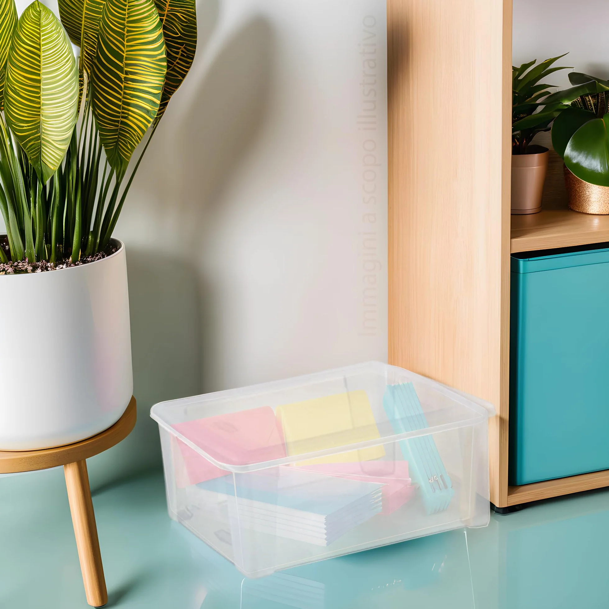 Stefanplast Visualbox - Contenitore multiuso con chiusura a scatto, 30 L, Trasparente, XXL - 59 x 39 x 17 cm