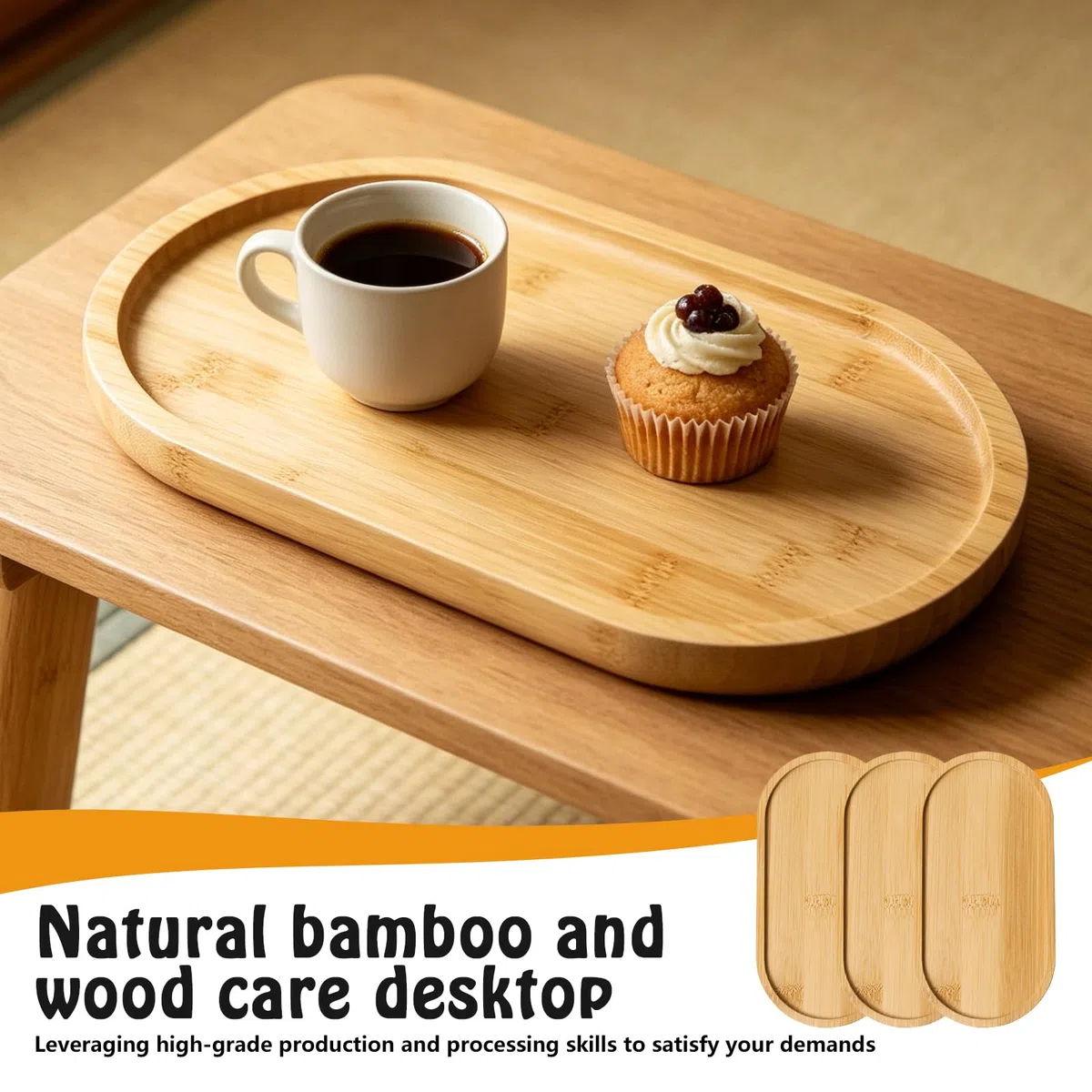 10 vassoi in legno piccoli: 17,5 cm x 8,8 cm x 1 cm, ovali in legno, piccolo vassoio da portata in bambù, per soggiorno e cucina
