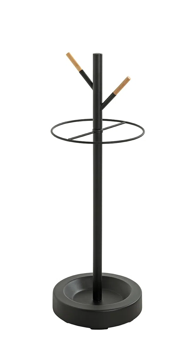 HAKU Portaombrelli faggio, nero, metallo - Dim. A 73 cm x Ø 26 cm, Stile Moderno