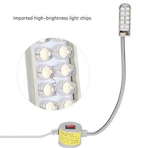 Pssopp Lampada da Macchina da Cucire LED, 2 Pezzi, Base Magnetica con Braccio Flessibile, Risparmio Energetico, per Lavori di Cucito