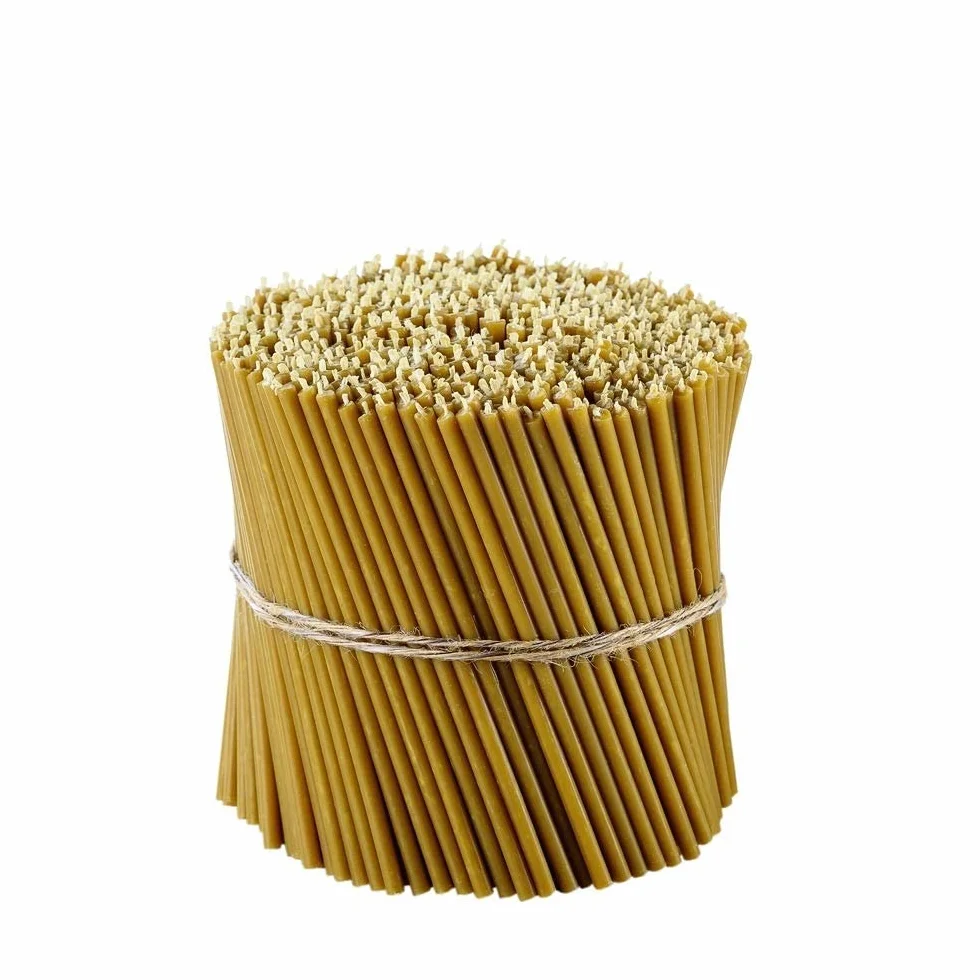 Danilovo Candele Profumate in Pura Cera d’Api – Candele Chiesa Ortodossa per Preghiere, Natale, Lunghe, Morbide, N140, Altezza 16 centimetri, 50 pz