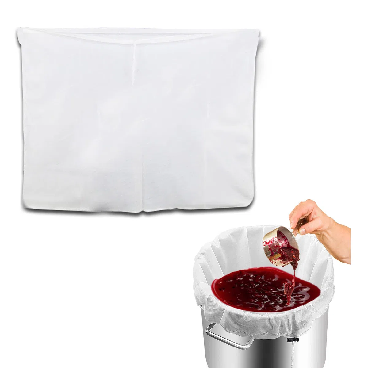 Vastsea Sacchetto Filtro per Birra, Sacchetto Riutilizzabile per Filtrare, Sacchetto Filtro per Birra Fatta in Casa, per Sidro di Frutta, Mele, UVA, Birra