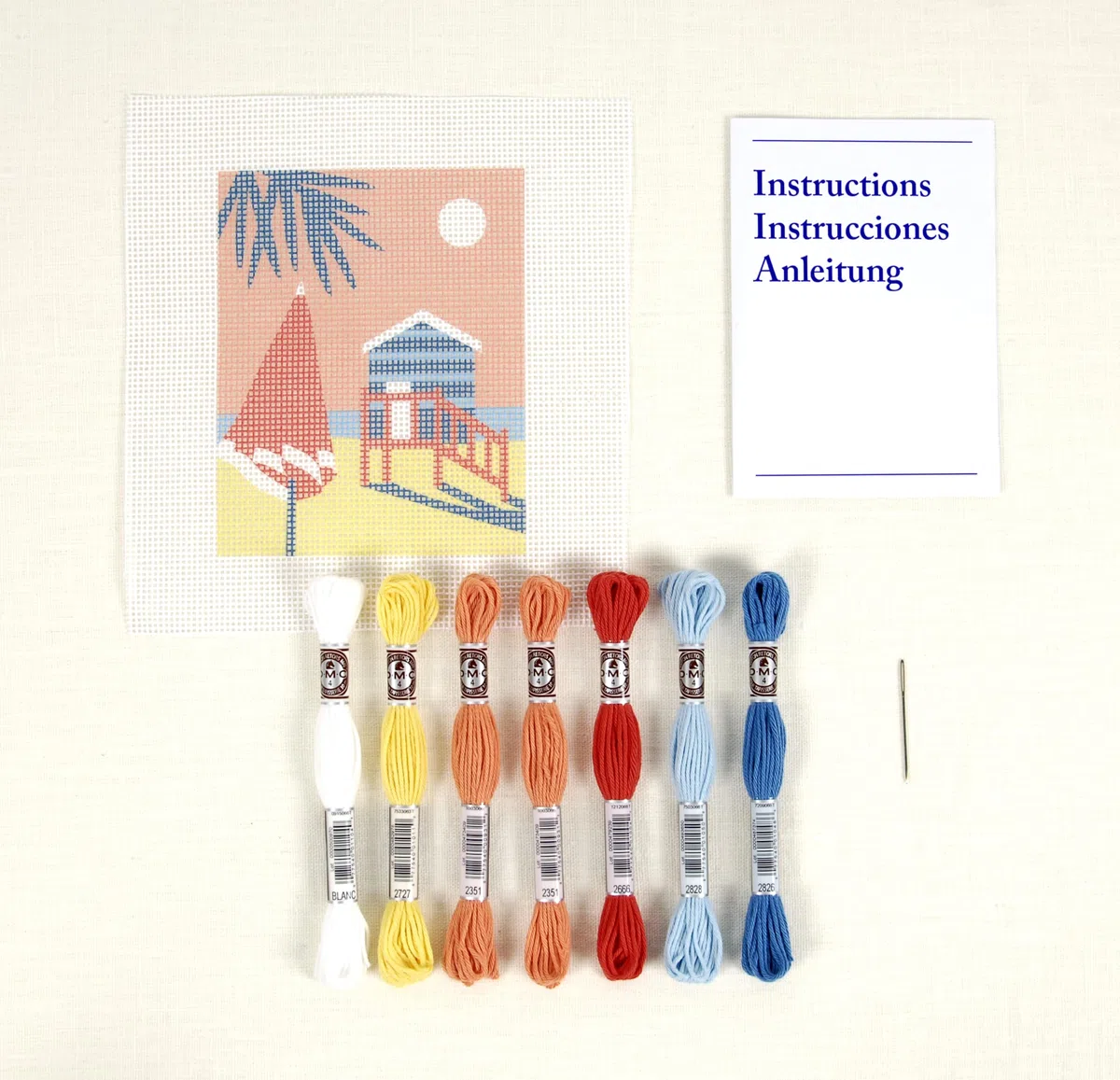 DMC - Capanna sulla spiaggia di Nathalie Weinzaepflen Kit Tappezzeria facile