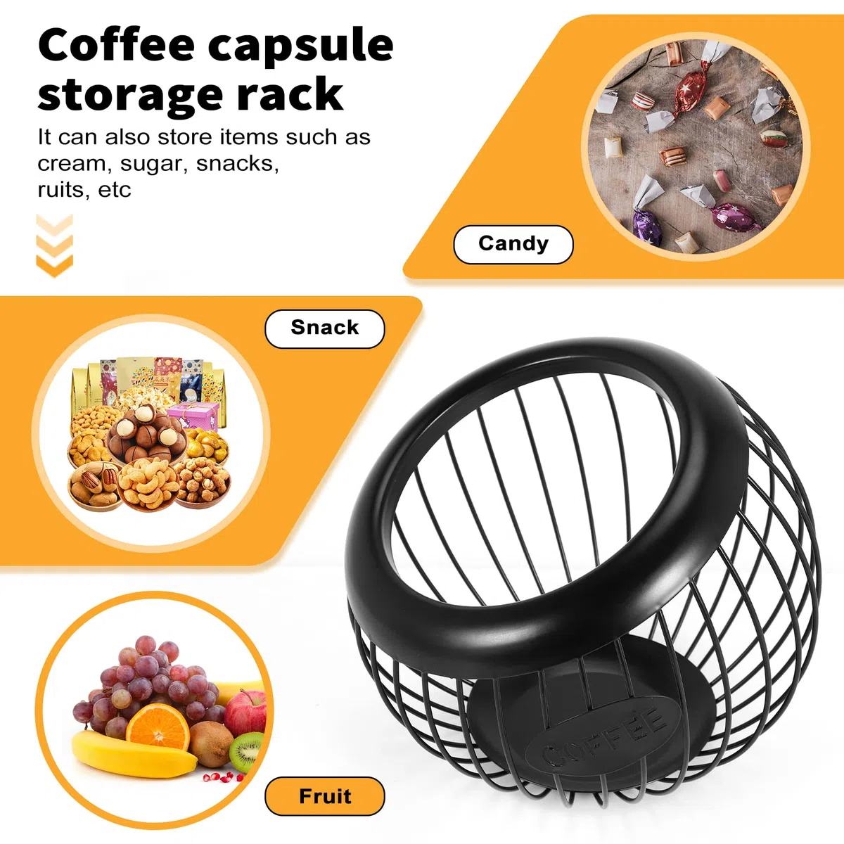 Portacialde per caffè, portabicchieri K ed espresso, grande capacità, contenitore per cialde in metallo