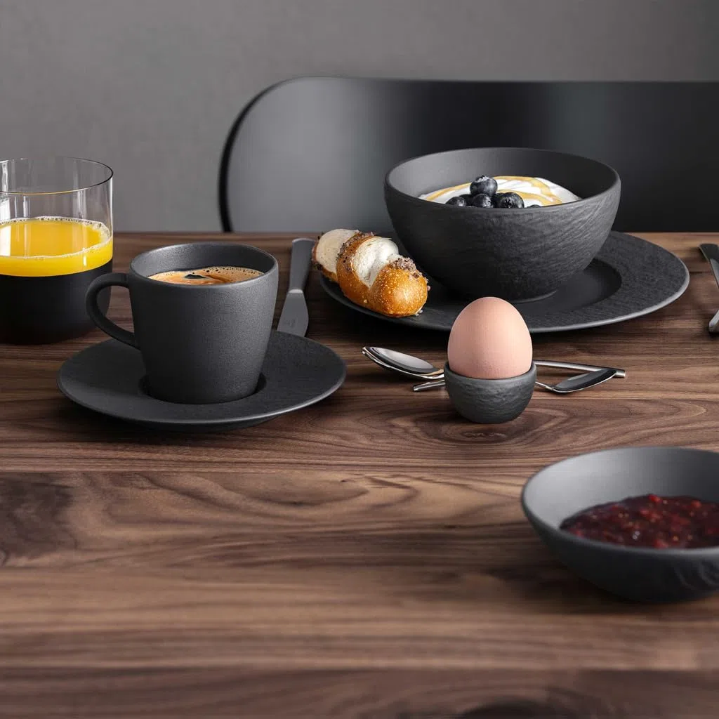 Villeroy & Boch - Manufacture Rock coppetta da macedonia, nero, lavabile in lavastoviglie, utilizzabile in microonde, design opaco, effetto ardesia, ciotola da dessert, porcellana Premium