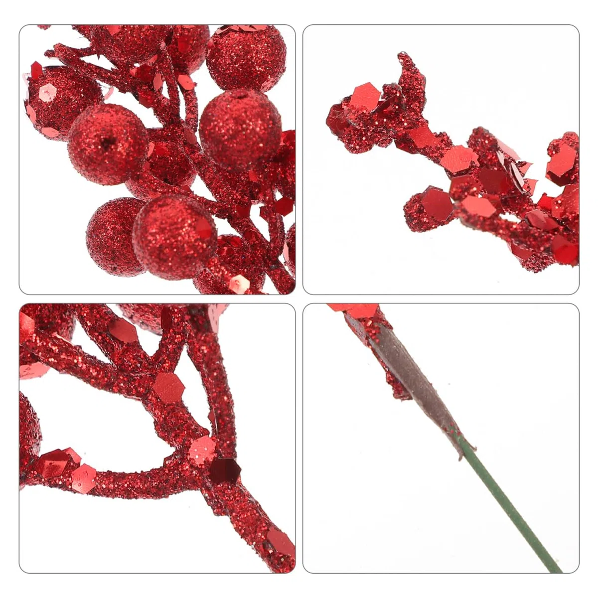 Ipetboom Simulated Snow Berry Tread - 10 Pezzi Bacche Artificiali Rosse Per Decorazioni Natalizie Ghirlande E Feste Ideali Per Decorare Alberi Di Natale E Creare Atmosfere Festive