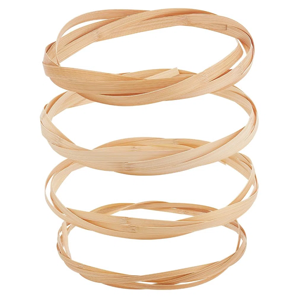 FINGERINSPIRE 4 rotoli di strisce di bambù per tessitura 4 stili di strisce piatte in vimini di bambù naturale mocassino sottili strisce piatte larghe strisce di bambù rattan per fai da te tessitura