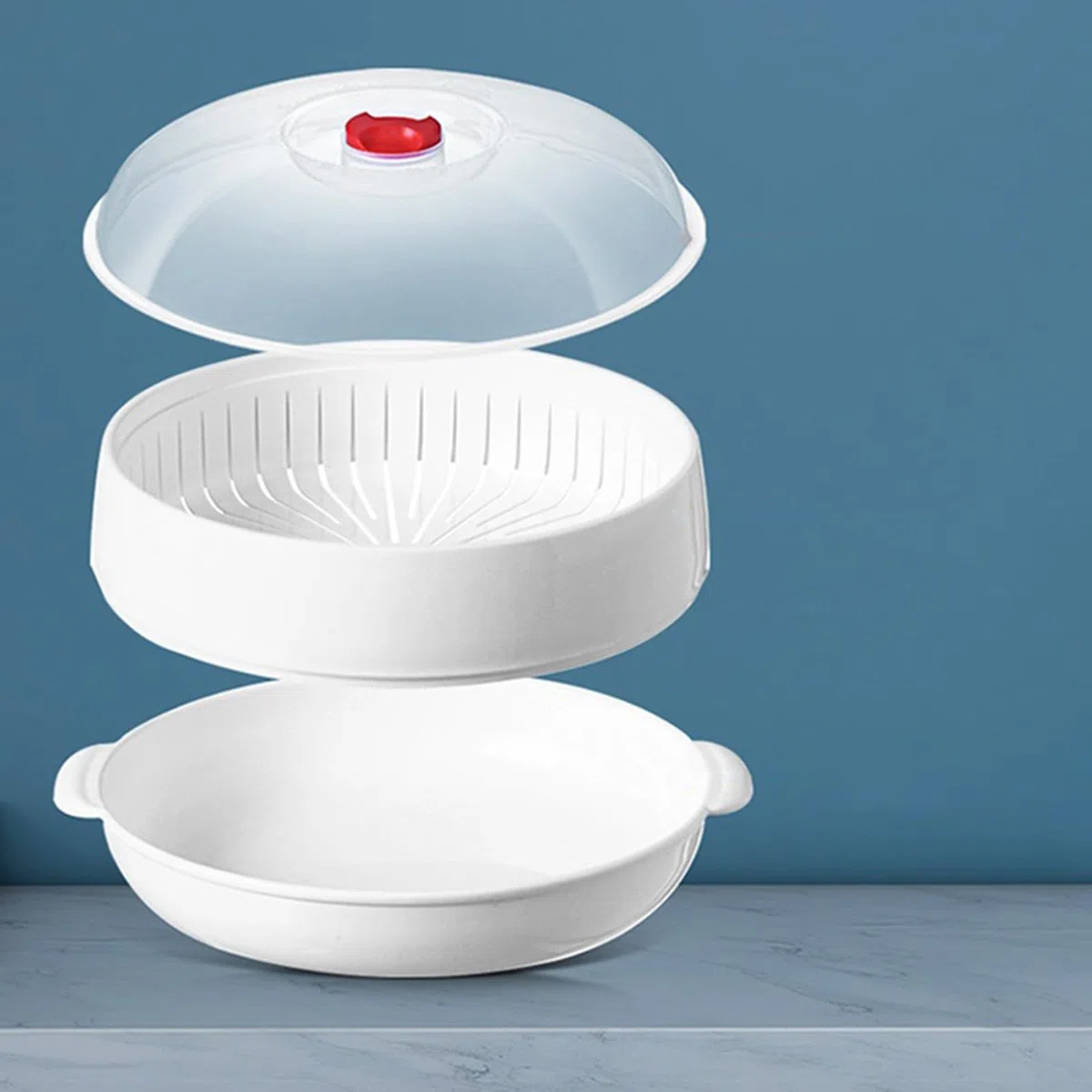 perfk Vaporiera per Microonde e Verdure Multifunzionale, Contenitore per la Conservazione