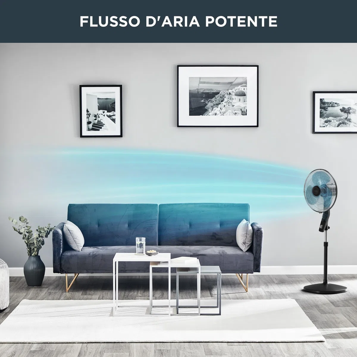 Rowenta Essential, Anti-mosquito, Ventilatore a Piantana, 3 Velocità, Ventilatore Silenzioso, Funzione anti-zanzare, Oscillazione 120 gradi, Altezza Regolabile, VU4420