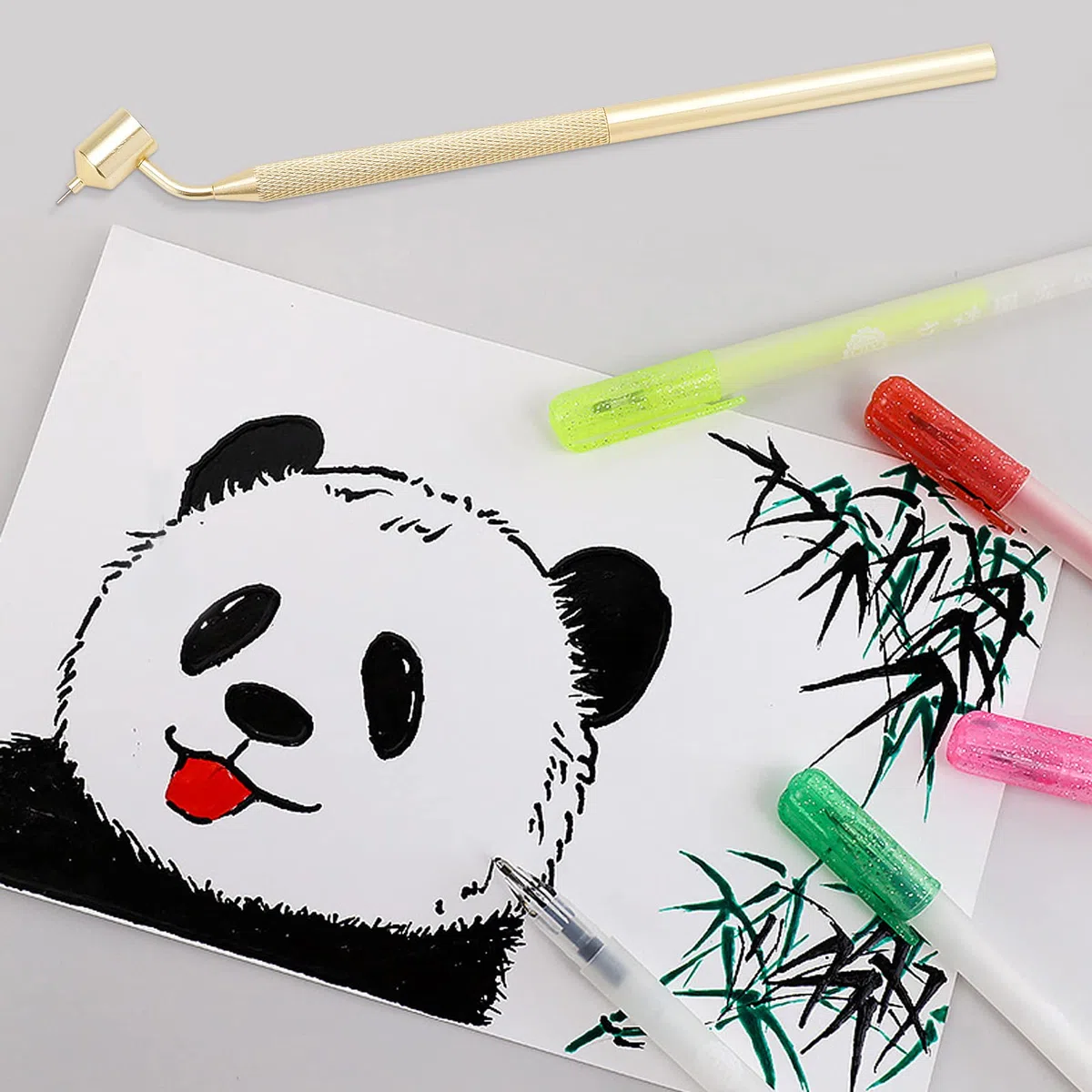 GORGECRAFT 1PCS Slanting Linea Sottile Penna Pittura Fluido Scrittore Penna Retro Alluminio Fineliners Vernice Artisti Studente Schizzo Portatile Strumenti di Disegno per La Scrittura