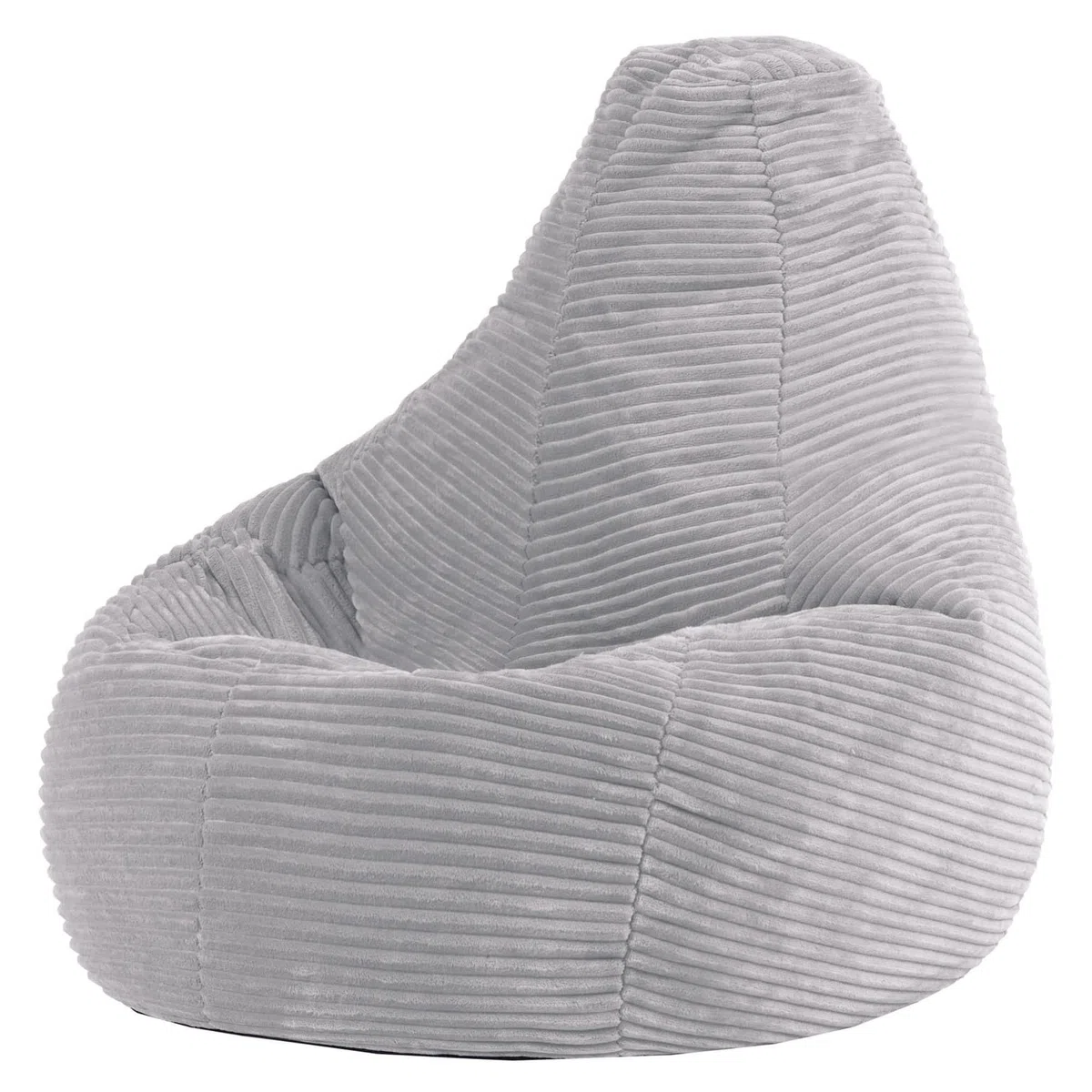 icon Dalton Pouf Bambini, Grigio, Velluto a Coste, Poltrona Sacco con Riempimento Incluso, Sedia Bambini, Mobili Camera da Letto