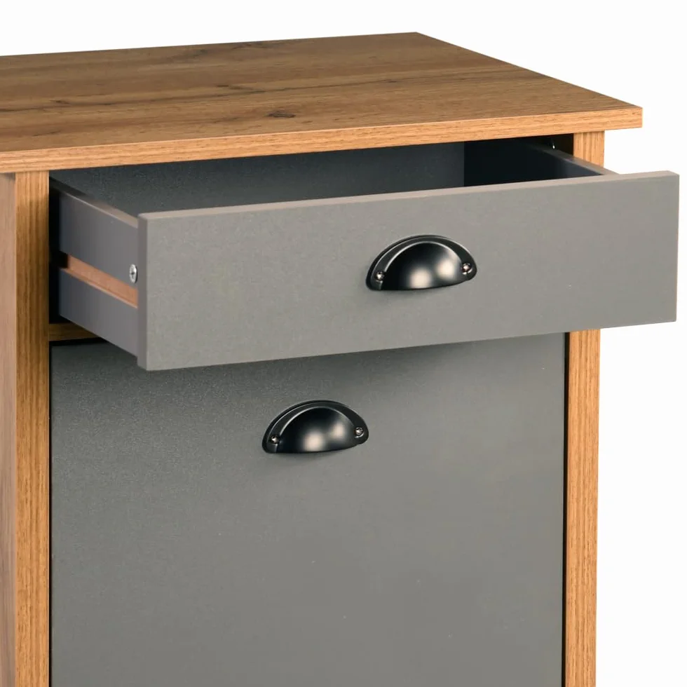 Kesper Carrello da cucina con sistema di raccolta differenziata, materiale: fibra, dimensioni: 50 x 79 x 37 cm, colore: marrone, grigio | 25528 13