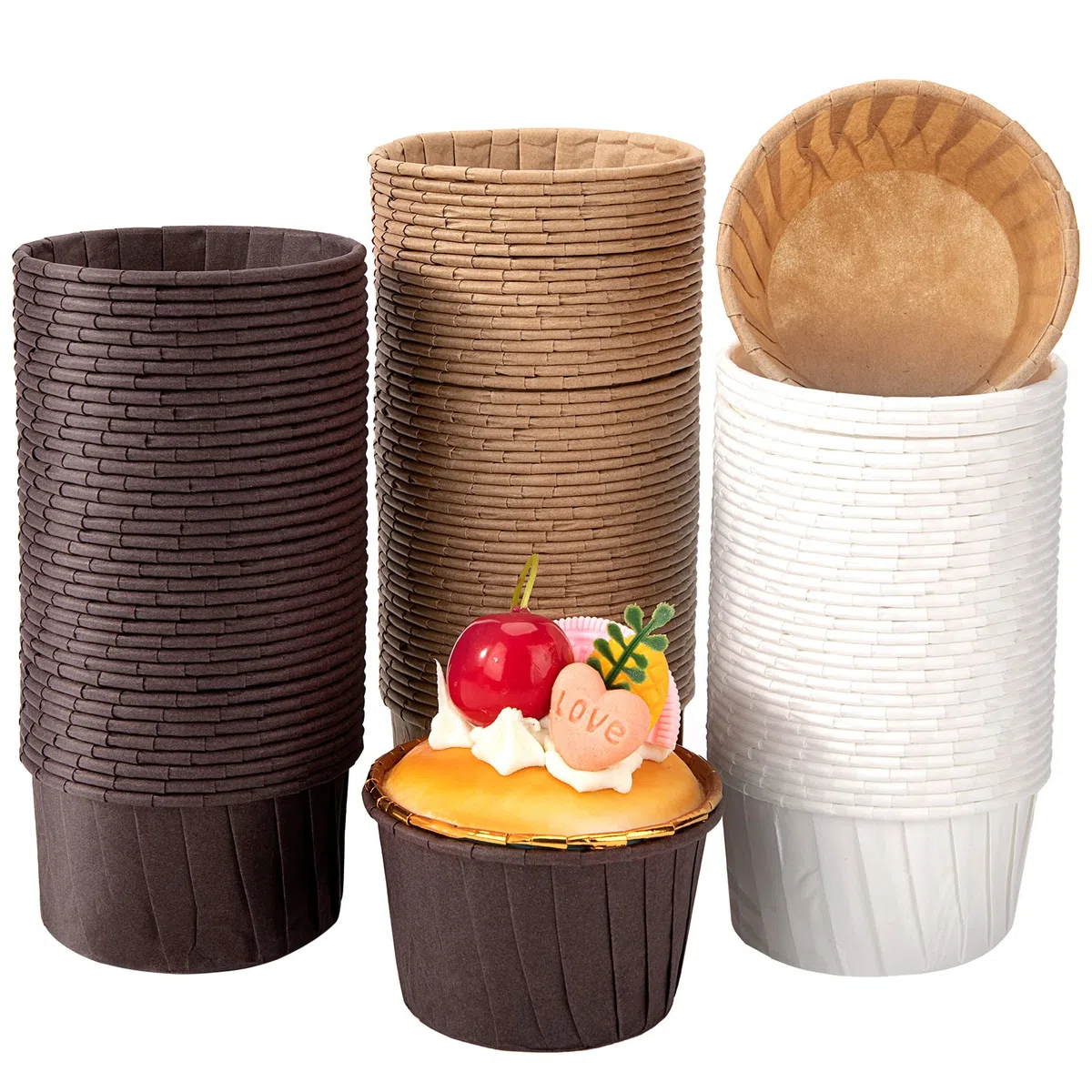 Pirottini di carta per muffin, 150 pezzi Pirottini Cupcake, bicchieri usa e getta, Pirottini per Pasticceria, Avvolgi muffin Per Matrimoni Feste Di Compleanno, Natale, Colori Assortiti