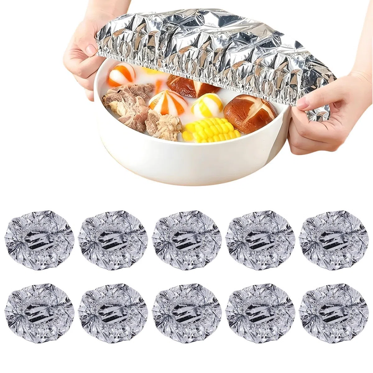 Coperture in alluminio – Coperchio elastico riutilizzabile | coperchi per ciotole resistenti al calore, per cucina, ristorante, piastre, ciotole, pentole
