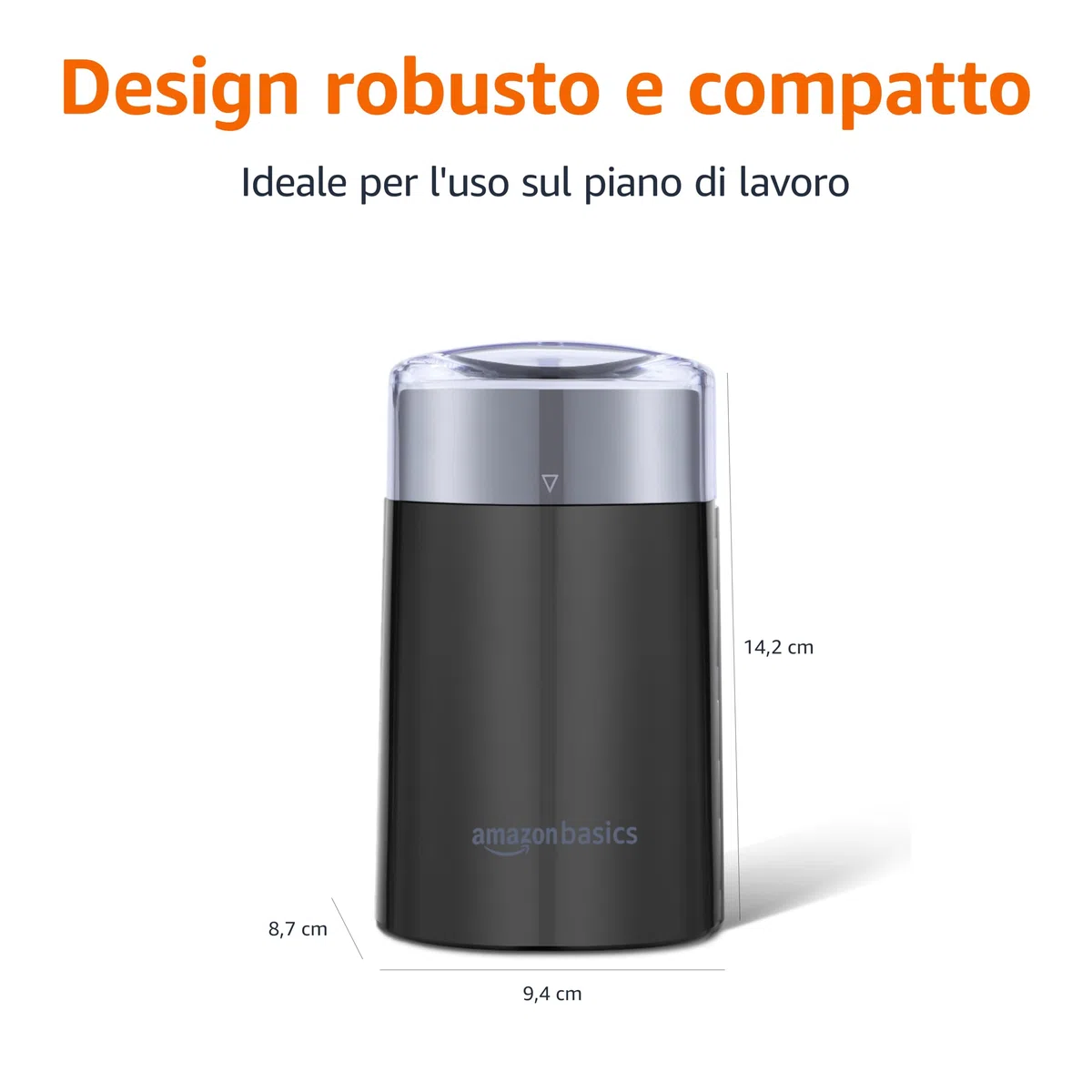 Amazon Basics Macinacaffè elettrico, nero