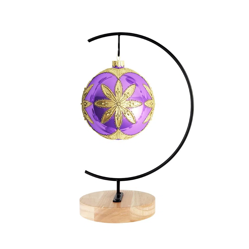 Espositore per Ornamenti -Tondo Supporto in Legno per Appendere Il Vetro per Appendere Il Globo terrestre, Palla, Ornamento Natalizio e Decorazioni per la casa