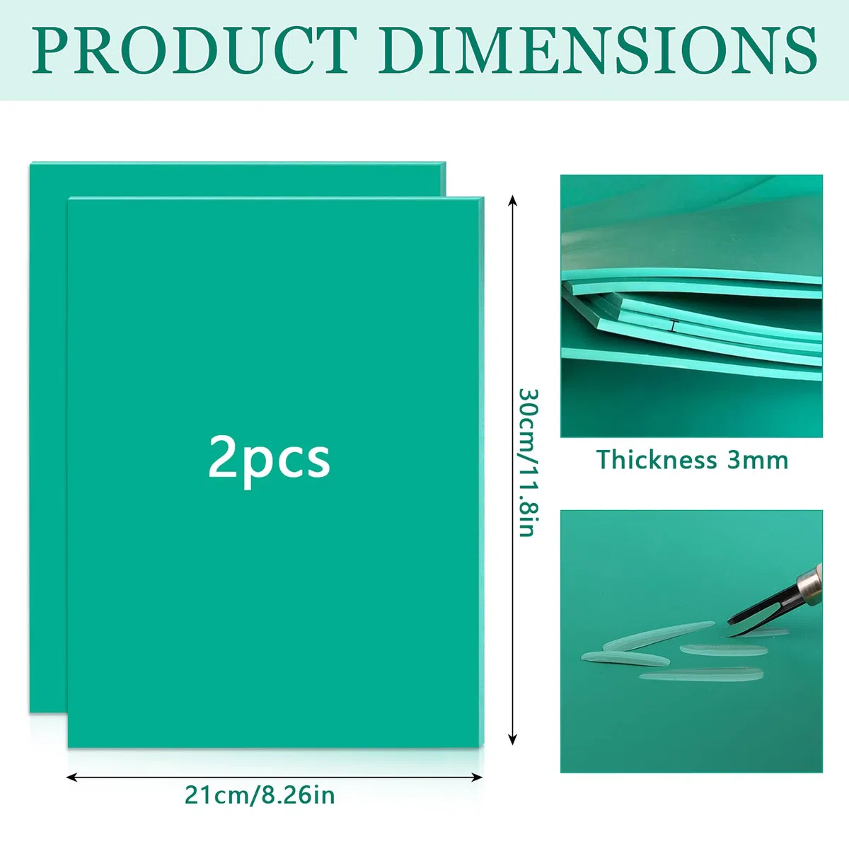 2 Pezzi Linóleo A4 en Goma Flexible, Placas de Linóleo Verde para Grabado, Placas de Escultura de Goma para DIY, Impresión en Relieve y Sellos de Goma