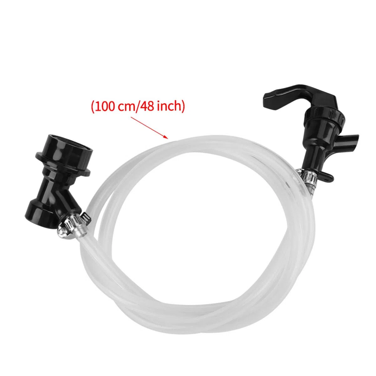 Party Beer Tap, 50/100cm Beer Line con Party Picnic Tap e Ball Lock Disconnect per Beer Keg(100 cm / 48 pollici)