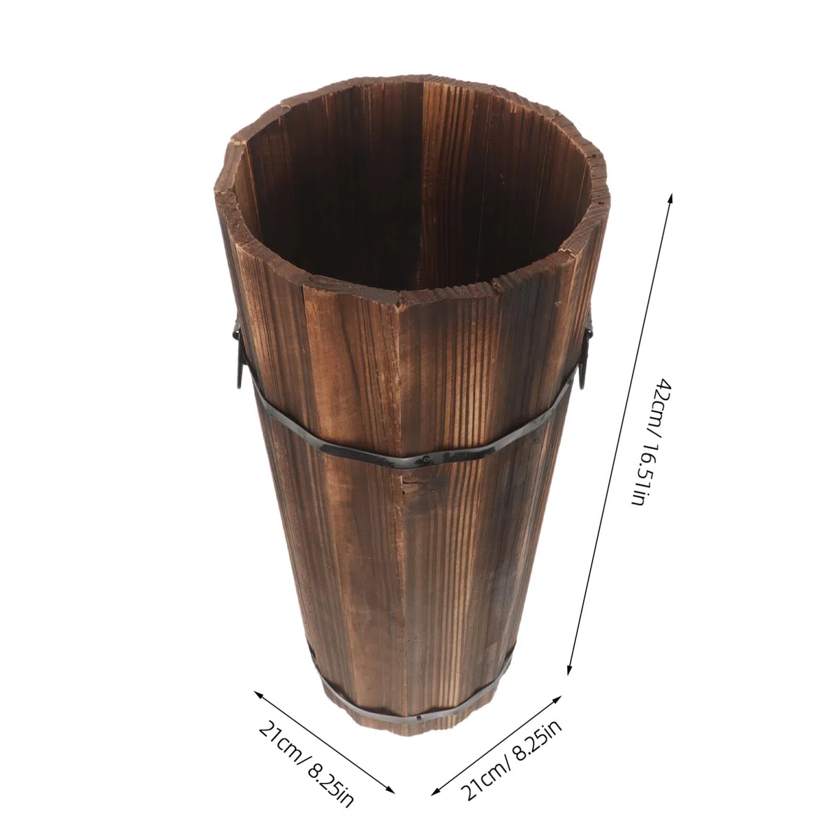 Ciieeo Portaombrelli Da Esterno 16.54X8.27X8.27In Secchio Ombrello in Legno Compatto Supporto Ombrello Per Casa Ufficio Ingresso Organizer Ombrelli E Bastoni Design Elegante Salvaspazio