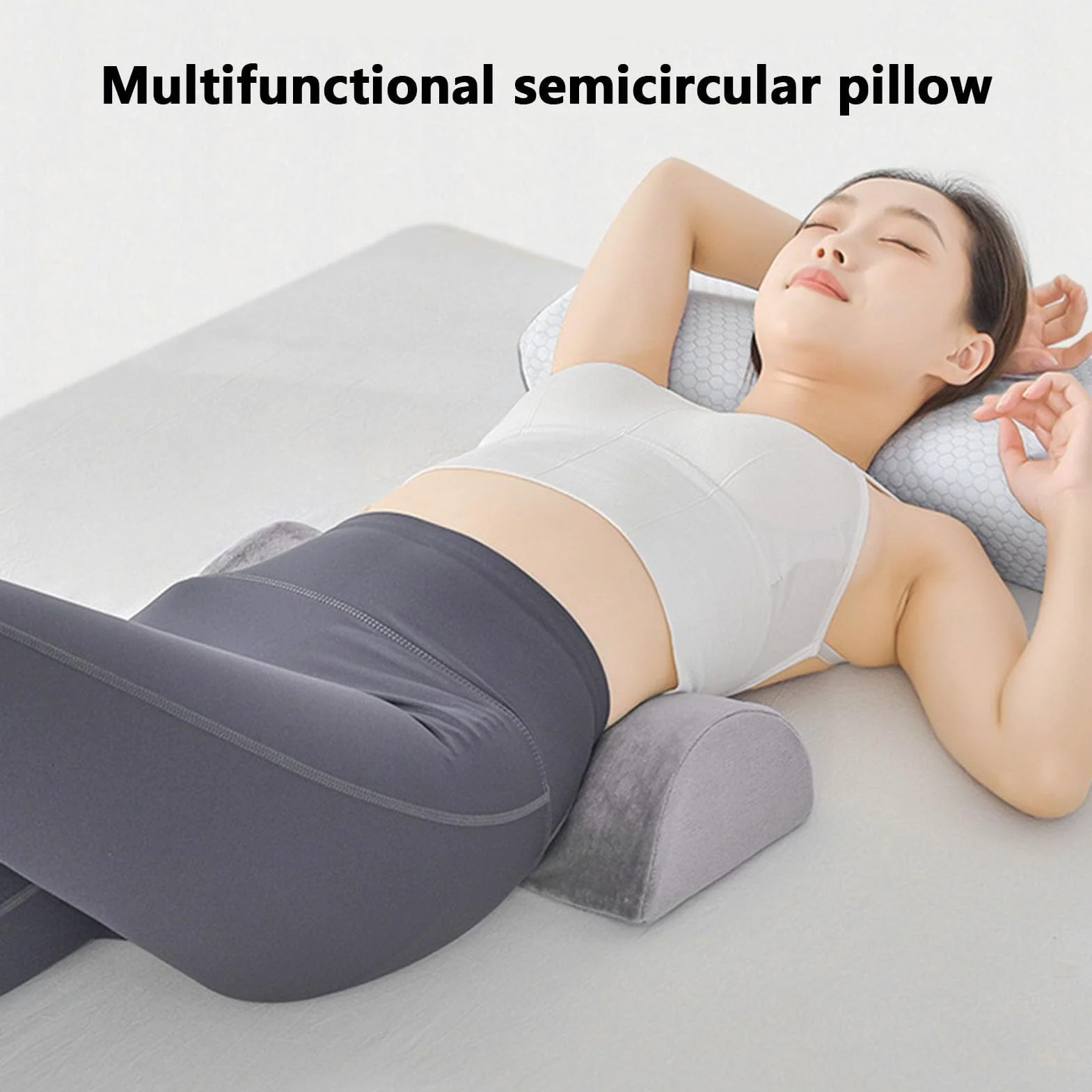 Cuscino a mezzaluna - Comodo cuscino di supporto lombare, memory foam per testa, piedi, parte bassa della schiena, ginocchia e fianchi - Design ergonomico per un sonno ristora