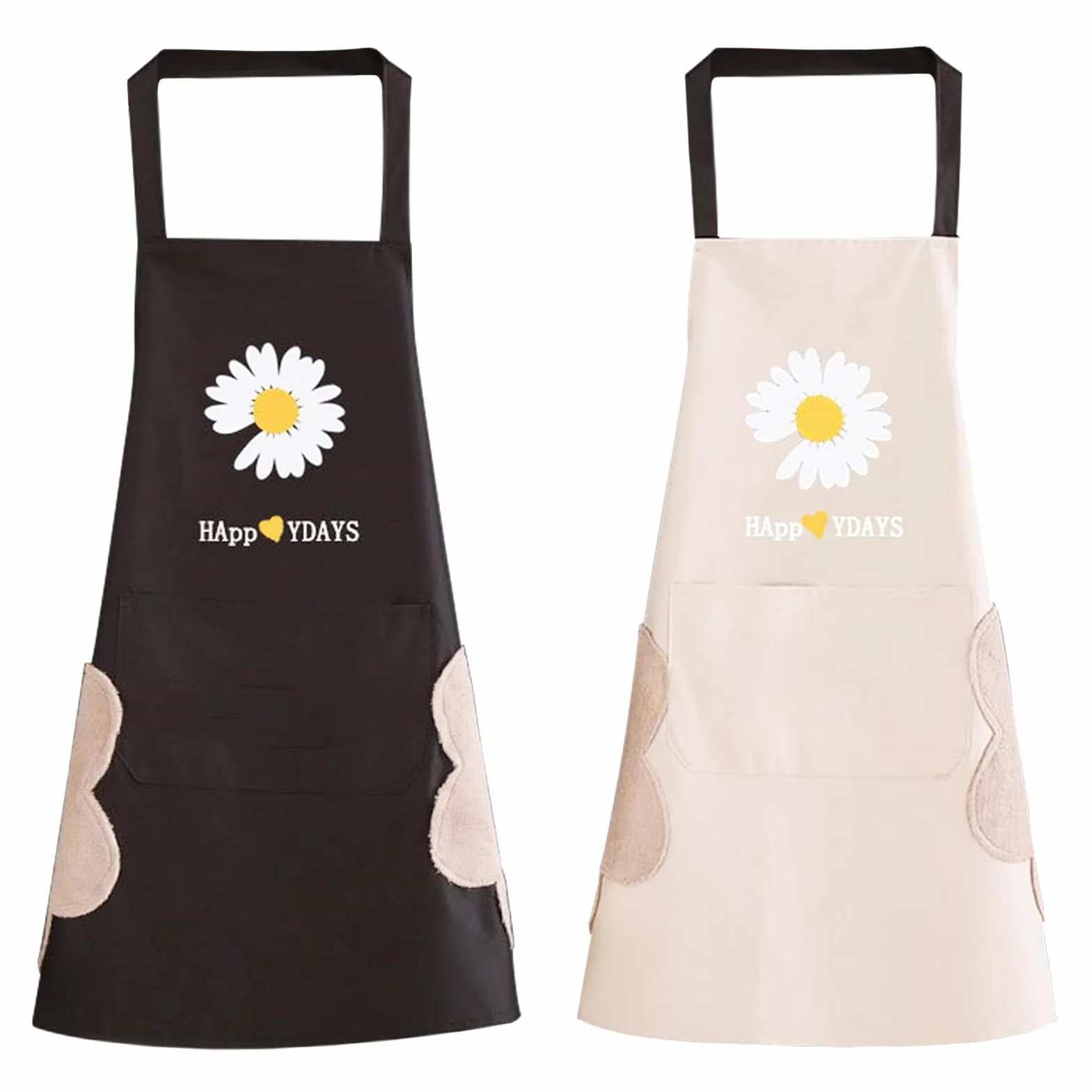 Grembiule da cucina da donna e uomo, 2 pezzi, grembiule da cucina con grande tasca, grembiule da cucina, grembiule da barbecue, impermeabile, fascia regolabile per il collo per cucinare