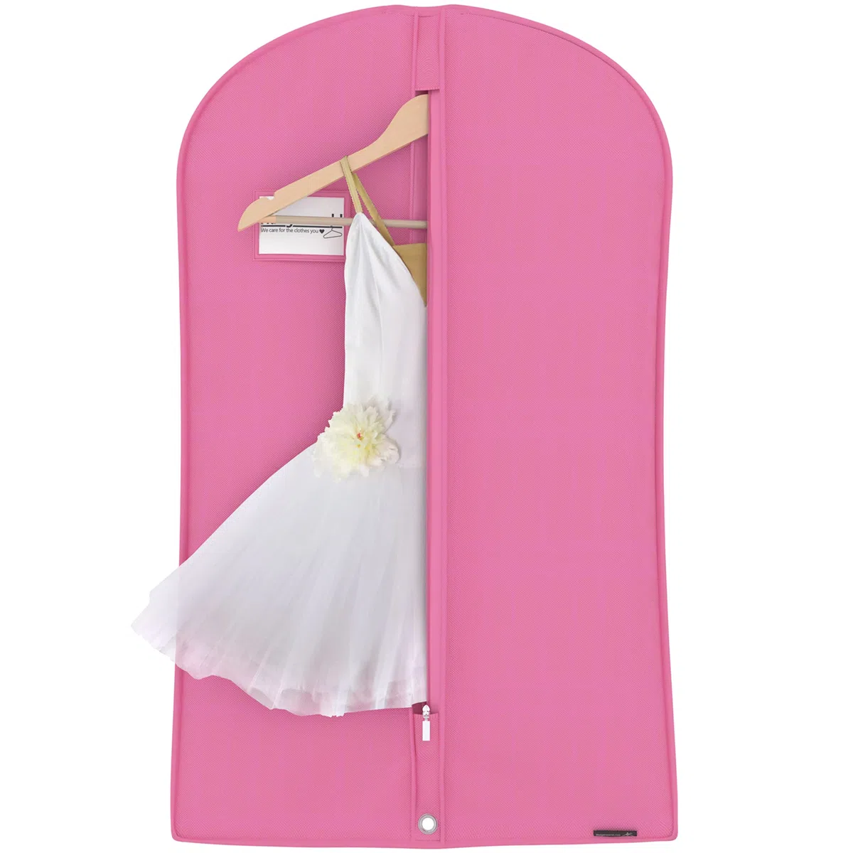 Hangerworld Custodia Porta Abiti 96cm per Bambini in Tessuto Traspirante Rosa con Cerniera Lampo
