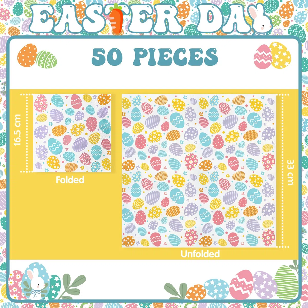50 Tovaglioli di carta uovo di Pasqua 33 x 33 cm Tovaglioli usa e getta