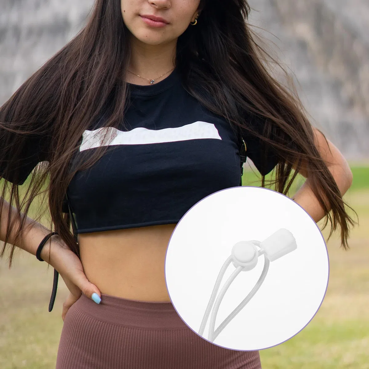 BOXOB 2pz Fascia Regolabile, Regolabili Fascia Abbigliamento Cintura Elastica Corda Elastica Fascia Abiti per Accorciare Rimboccare Top Corto Cinturino Maglietta Camicia