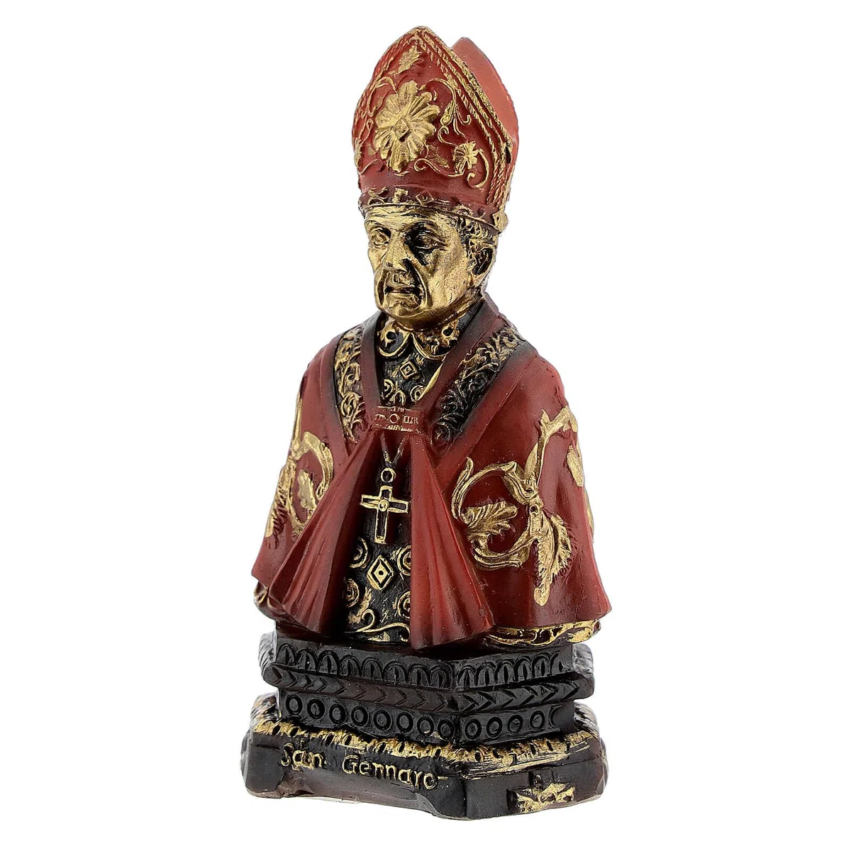 Holyart Statue in resina e PVC: Busto San Gennaro scritta base resina 8 cm