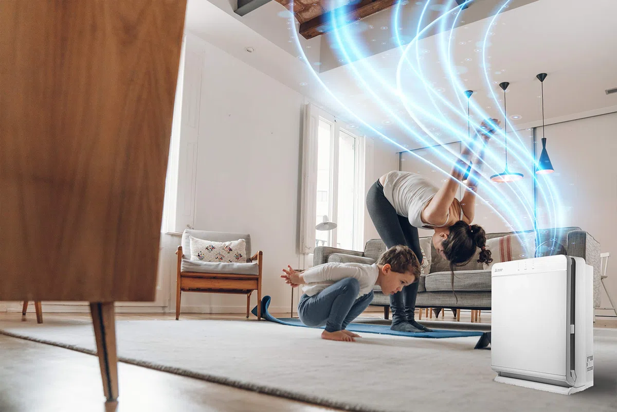 Mitsubishi Electric Purificatore d'aria MA-E85R-E, il massimo della filtrazione con 3+1 livelli: pre-filtro, filtro ai carboni attivi, filtro HEPA ad alta efficienza, Filtro catalitico al platino