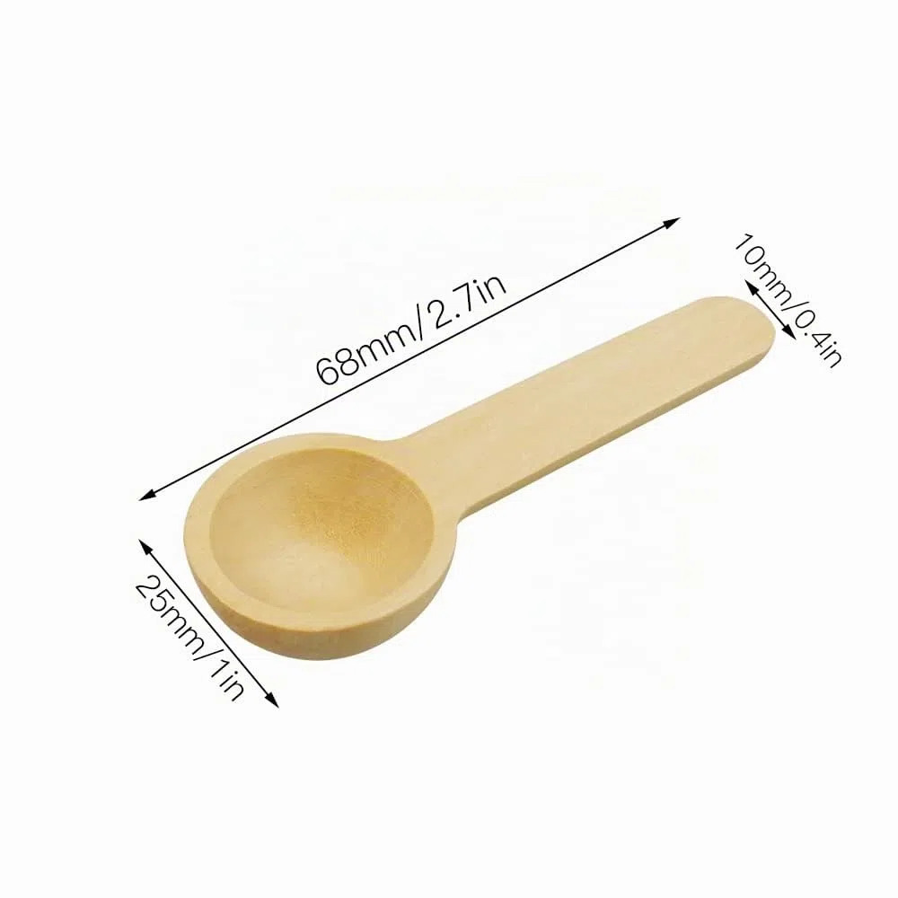 50 Pezzi Mini Cucchiai di Legno Fatti a Mano per Miele, Caffè, Tè, Condimenti, Sale (6.8 x 2.4 x 1cm)