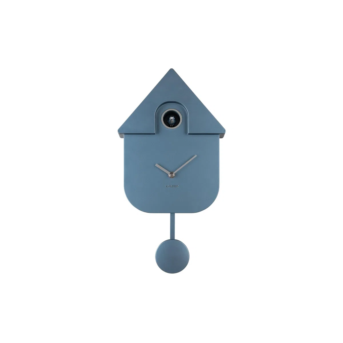 Karlsson Orologio a cucù moderno Cuckoo Metallizzato – Blu – 21,5 x 8,5 x 41 cm – Rettangolo – Termoplastica – Orologio da parete – Orologio da parete – Orologio a cucù