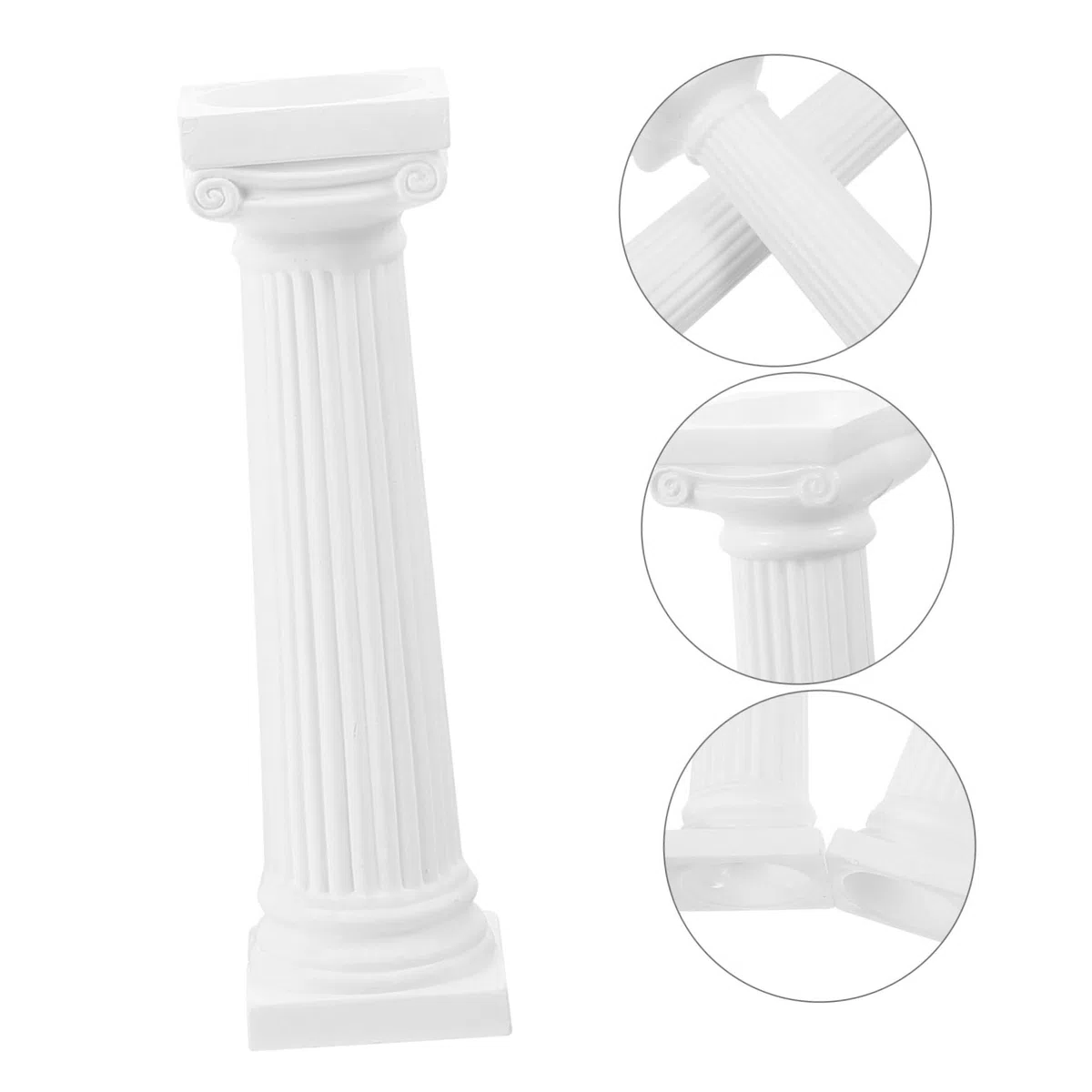 Colonne Romane Decorative Mini 4,5” in Resina Bianca, Sculture Per Decorazioni Casa, Matrimoni e Allestimenti Fotografici, Set Da 6 Pezzi