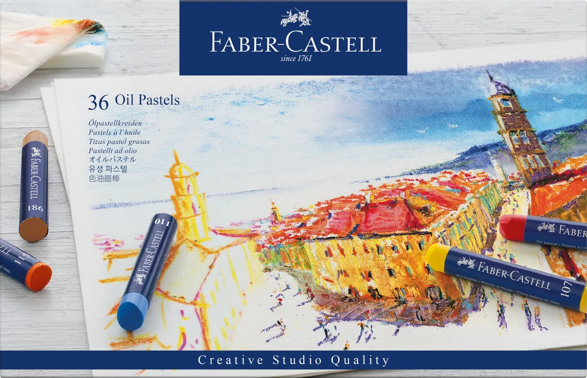 Faber-Castell 127036 - Pastelli a olio permanenti Studio Quality, astuccio da 36 pezzi