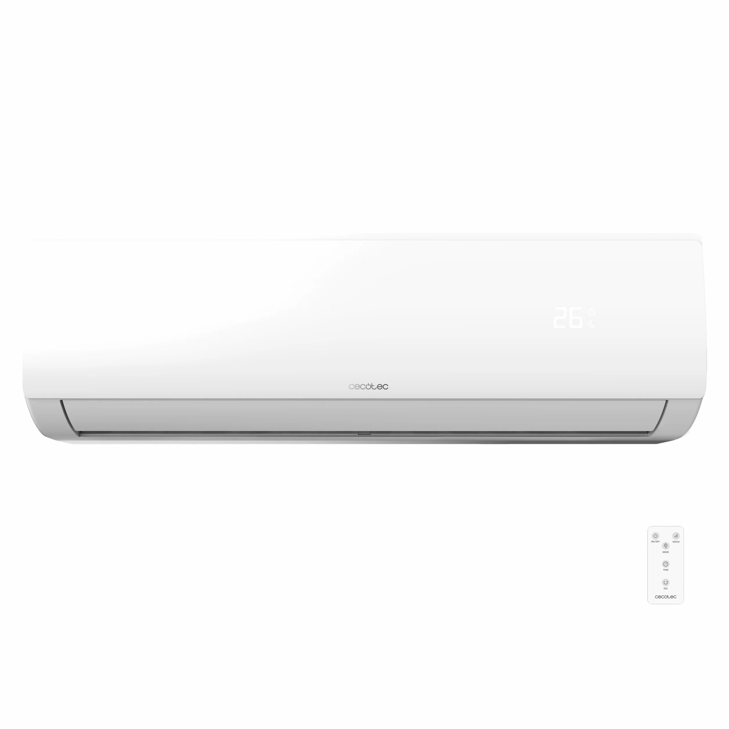 Cecotec Condizionatore Split AirClima 12000 Smartfresh 12000 BTU, Motore DC, Pompa di calore, Telecomando, Display LED, Sistema Inverter, 5 Modalità, 8 Velocità, Copertura 22 m2