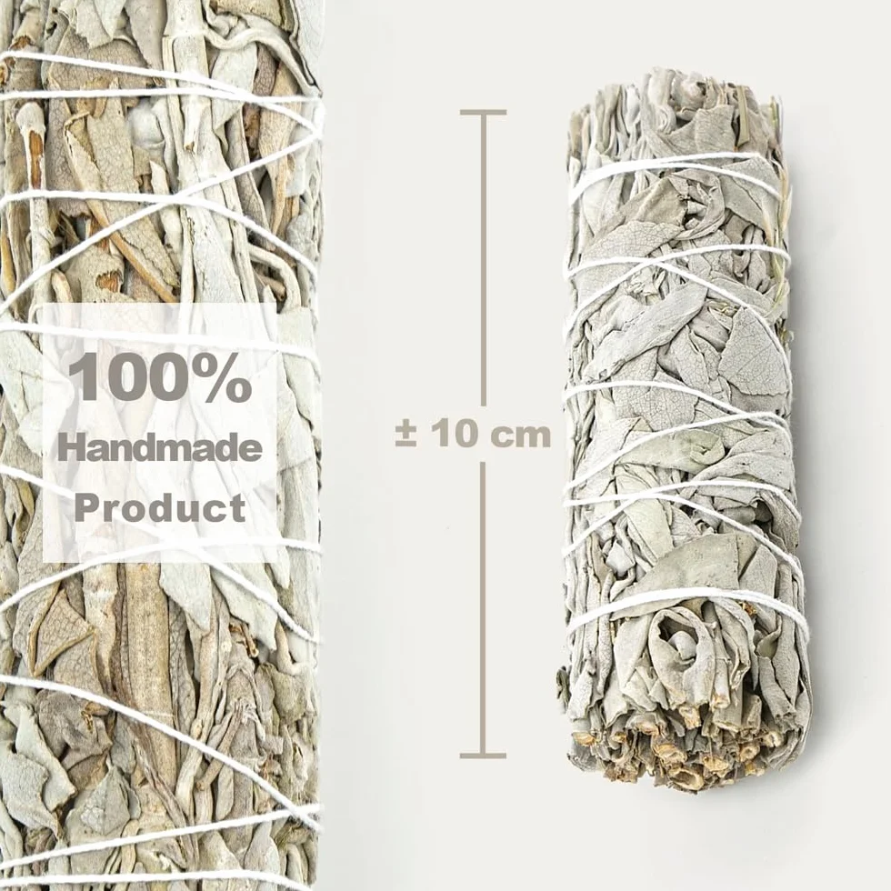 3 Salvia Bianca e 3 Palo Santo Sacra da Bruciare, Erba di Purificazione e Armonia: Salvia Apiana 100% Naturale, Ideale per la Pulizia Spirituale e i Rituali Energetici