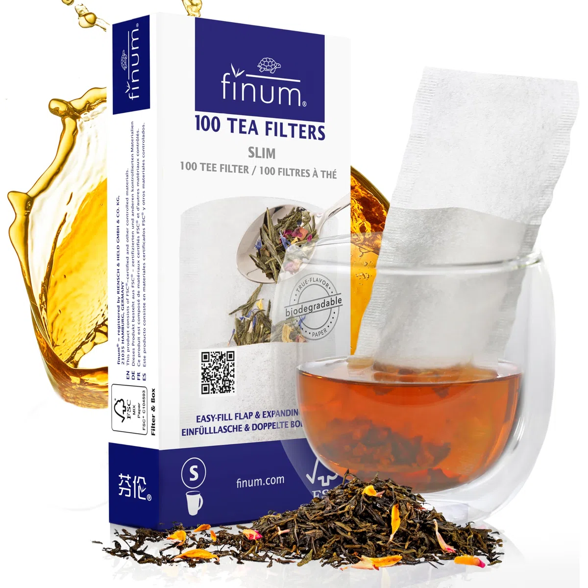 Finum 100 Tea Filtro a Carta, S