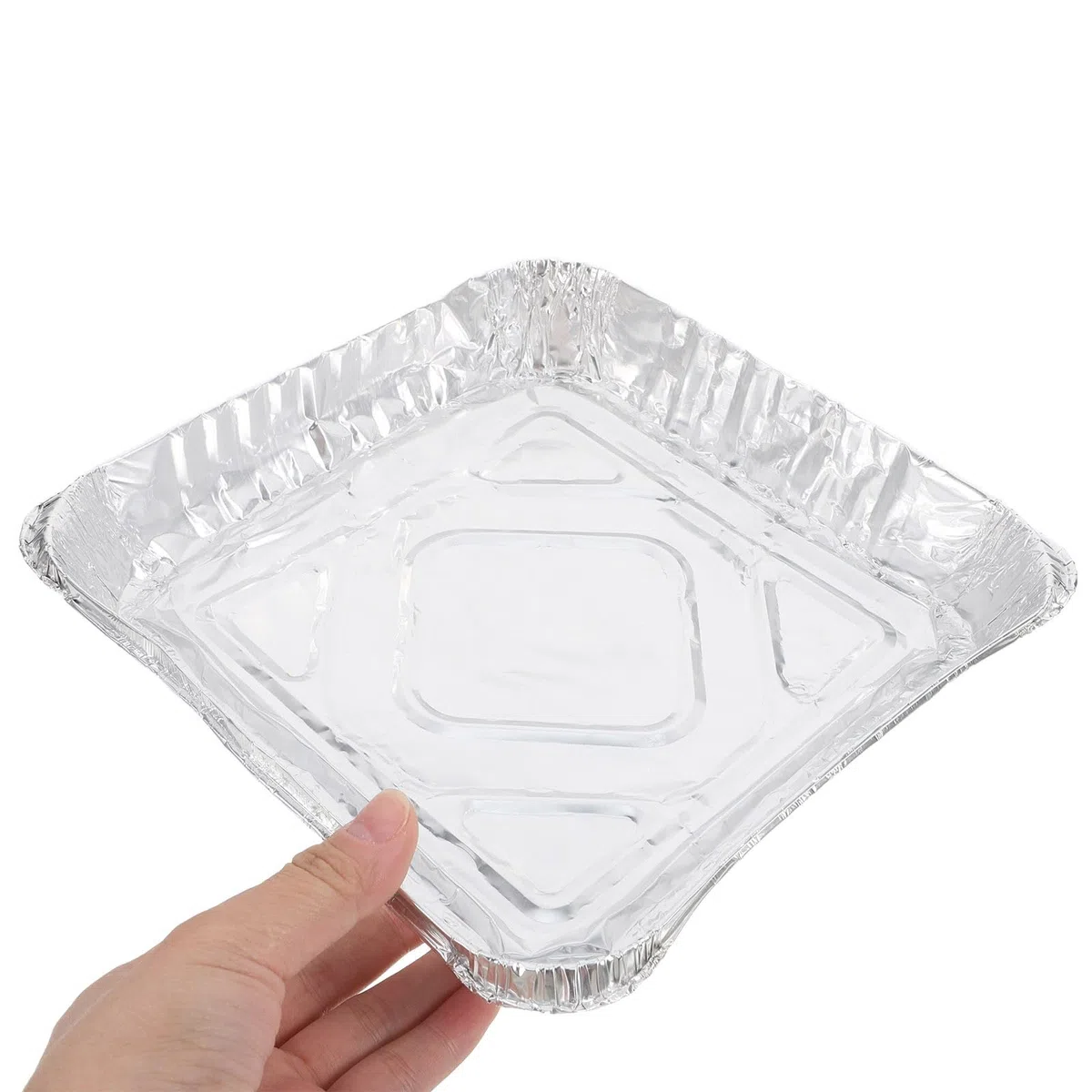 Ipetboom Teglie in Alluminio Usa e Getta Quadrate 23x23 Cm per Friggitrice ad Aria e Forno, Vassoi per Alimenti Resistenti Alte Temperature, per Arrostire Cuocere Scaldare, Confezione 30 Pezzi