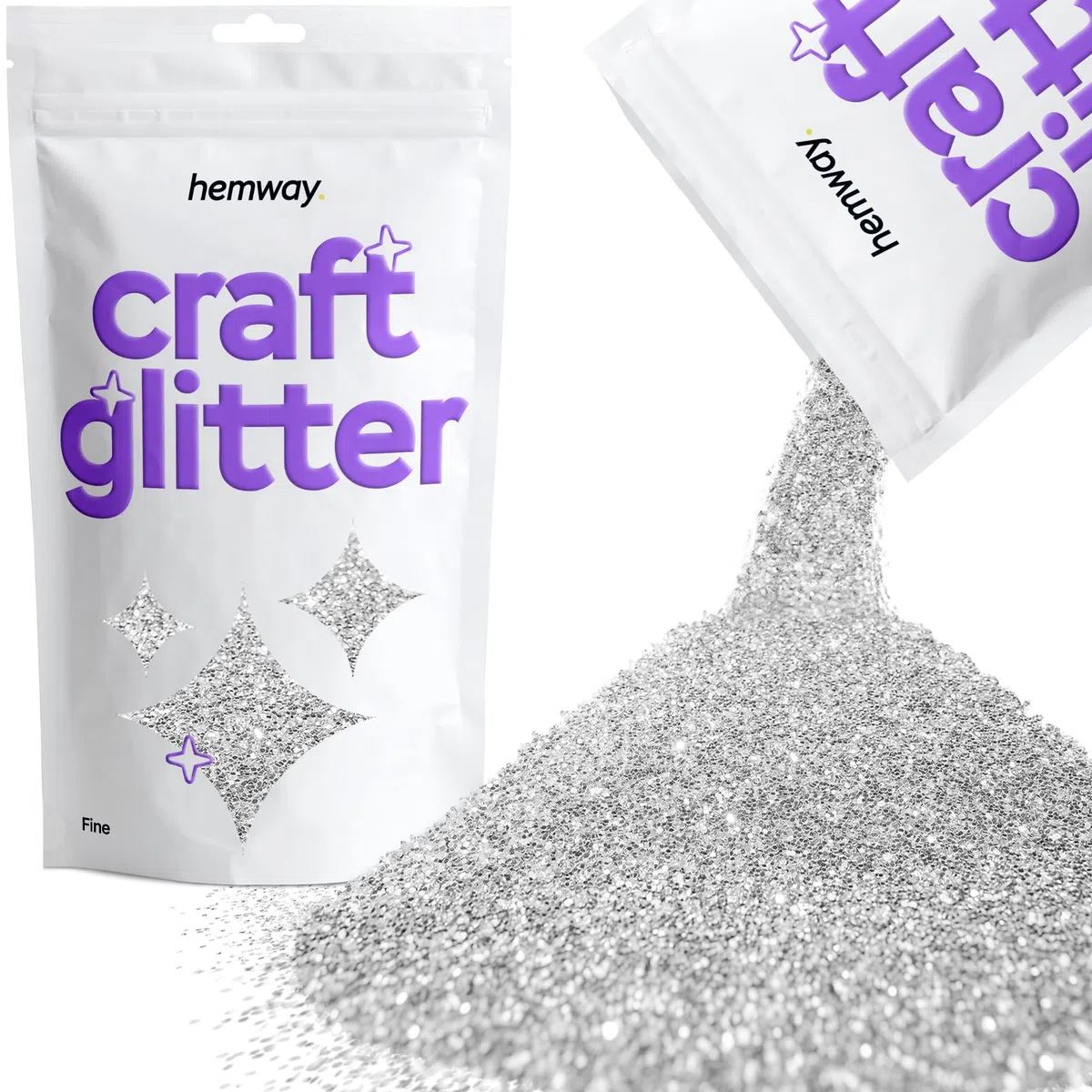 Glitter voor knutselen Zilveren hars Tumblers Kaarten Kerst Sieraden Kaars Fijn 100 g/3,5 oz