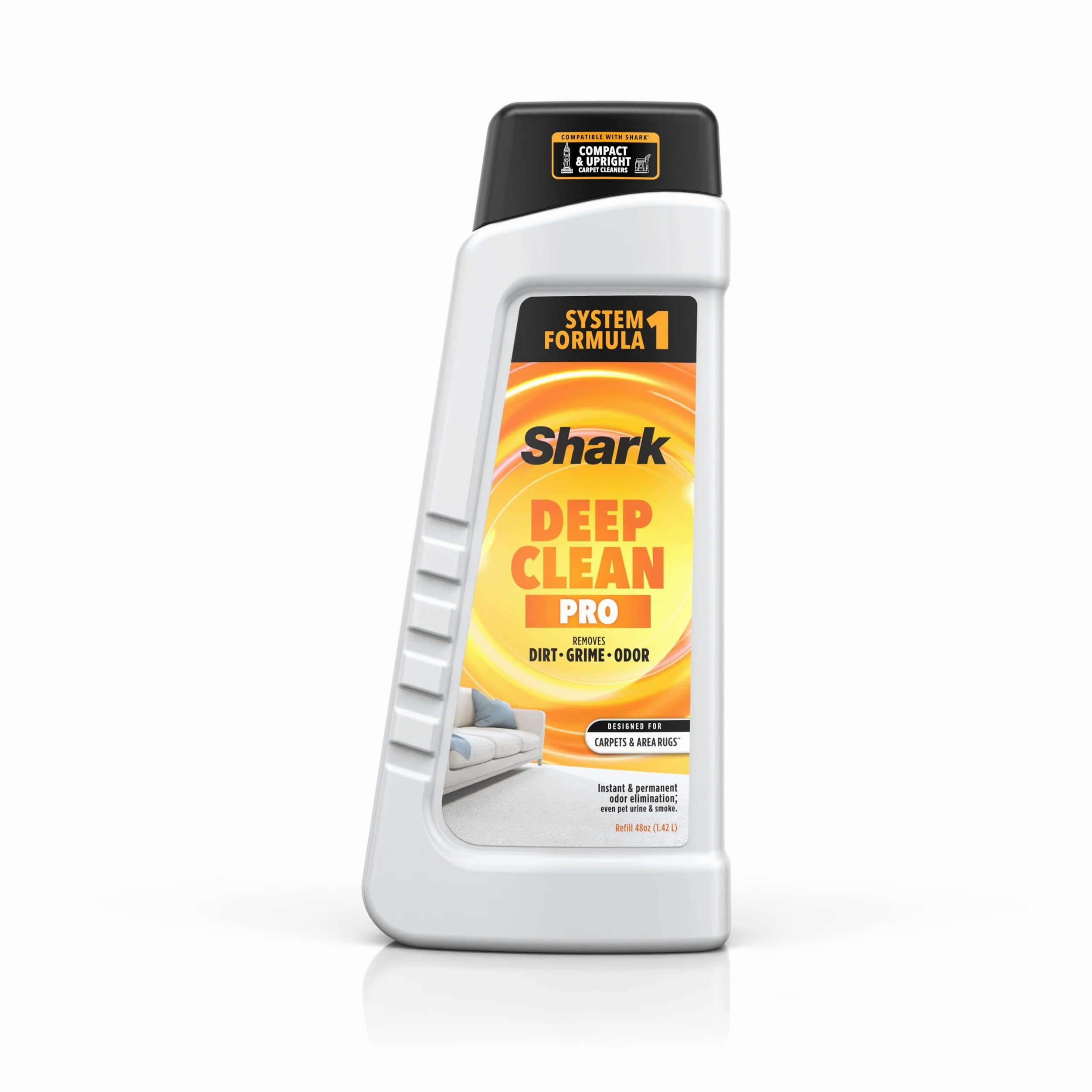Shark EXCM48 CarpetXpert Deep Clean Pro Formula per detergenti Shark per tappeti verticali e portatili, formulata per tutti i tappeti, tappezzeria e tappeti, elimina i disordini e gli odori degli