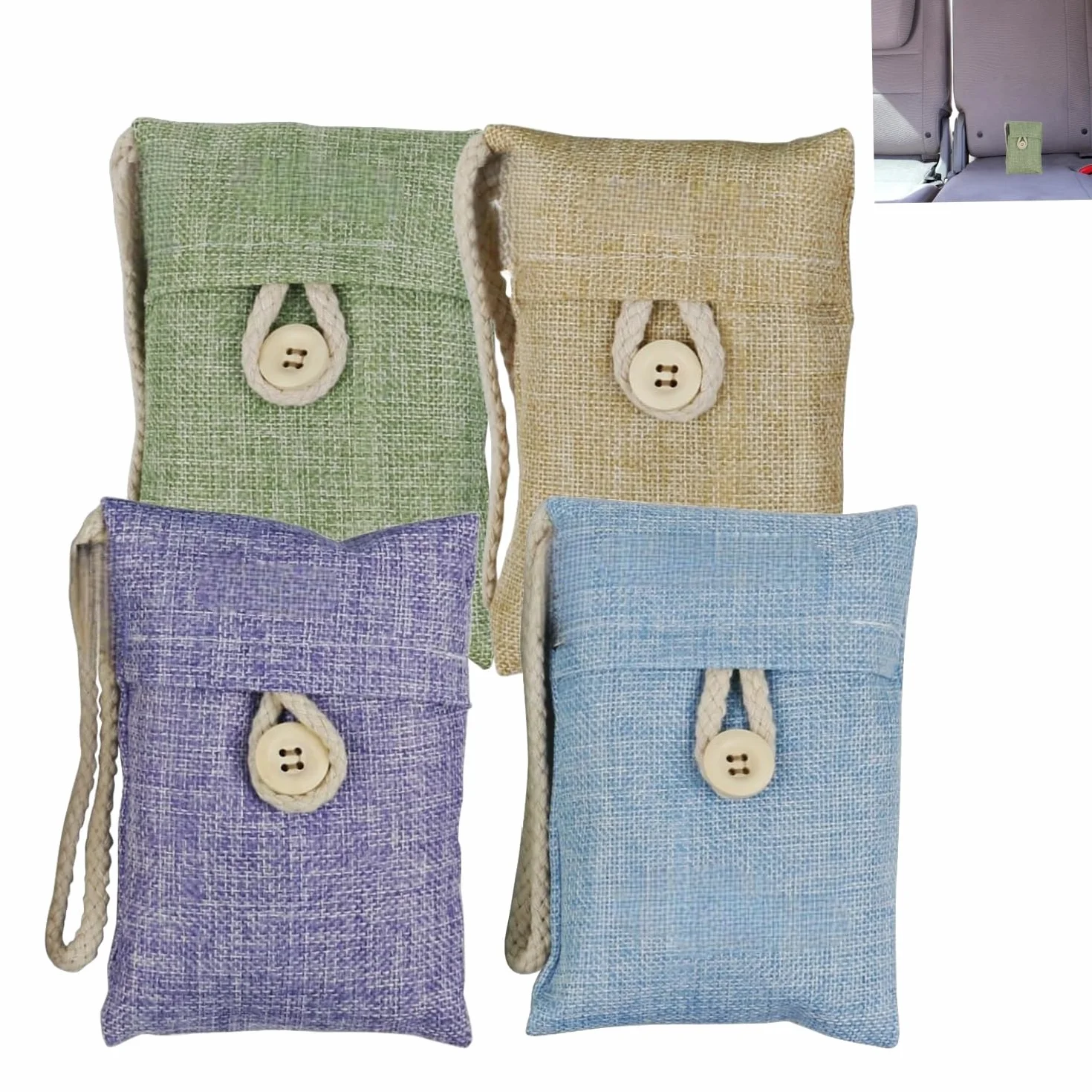 Carbone Attivo di bambù,4 Pezzi 100g X 4 Deumidificatore Purificare l'aria,Attivato Odore Purificatore,Purificatore d'Aria per Casa,Auto,Cucina,Scarpe,Frigorifero,Servizi igienici