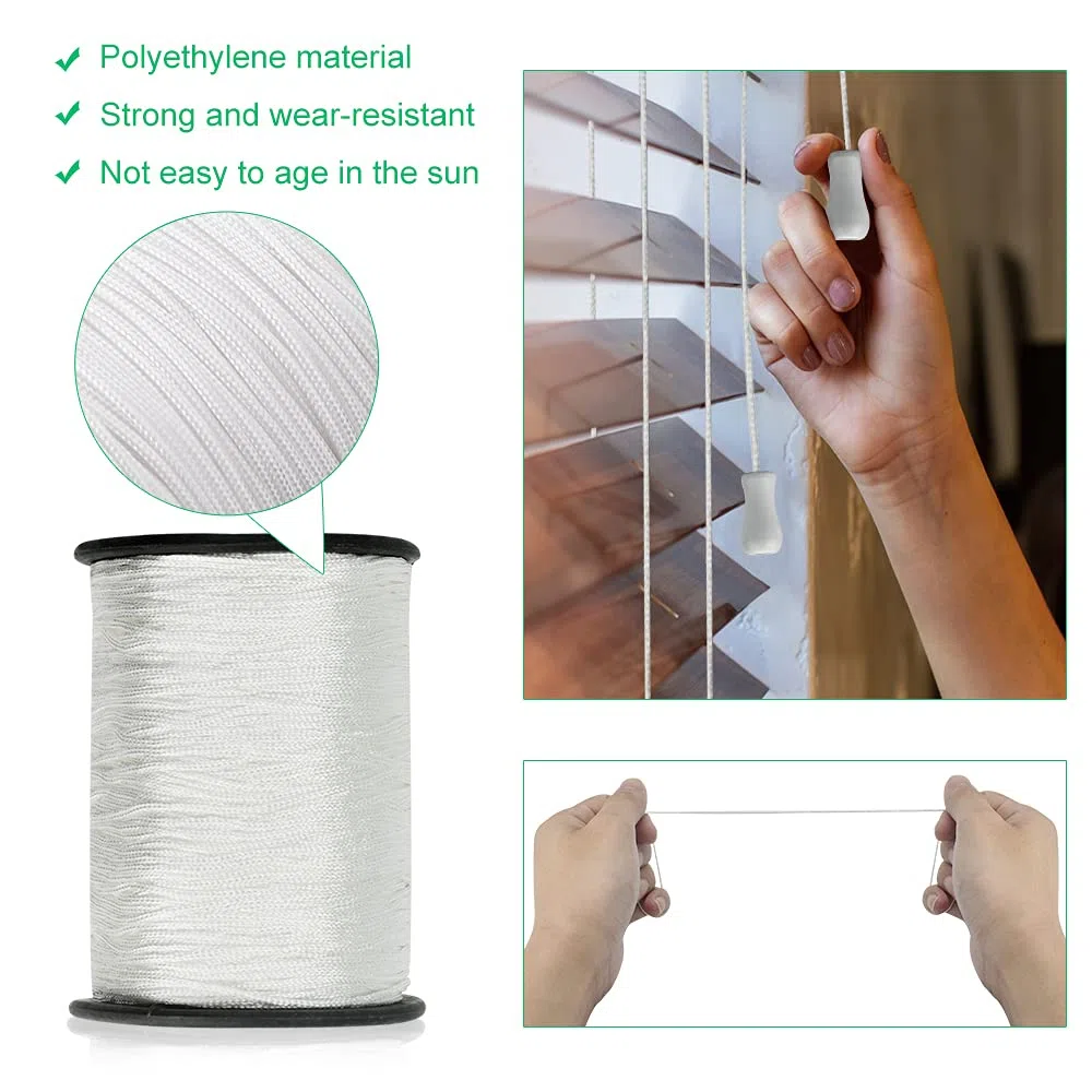 1 Yarde/Rotolo Bianco Cordoncino Intrecciato 1.0 mm Corda per Tendine Cordoni Tende a Pacchetto Bianco Intrecciato Ascensore Ombra Cord Corda per Tende a Pacchetto per Riparare Tendina