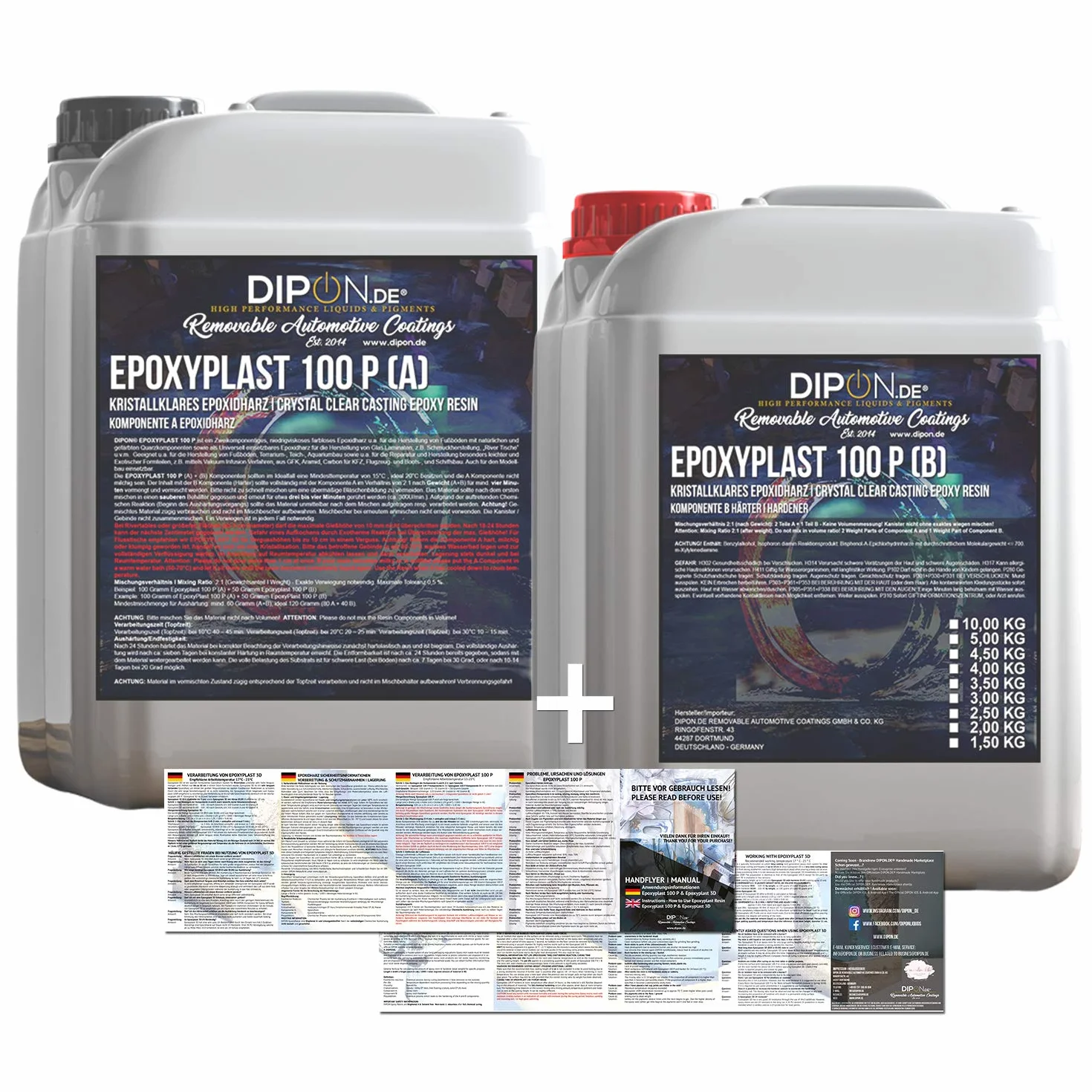 10,5 kg di resina epossidica trasparente per laminazione di vetro, vetroresina, pavimento, terra, acquario, cemento, stampi UV stabile