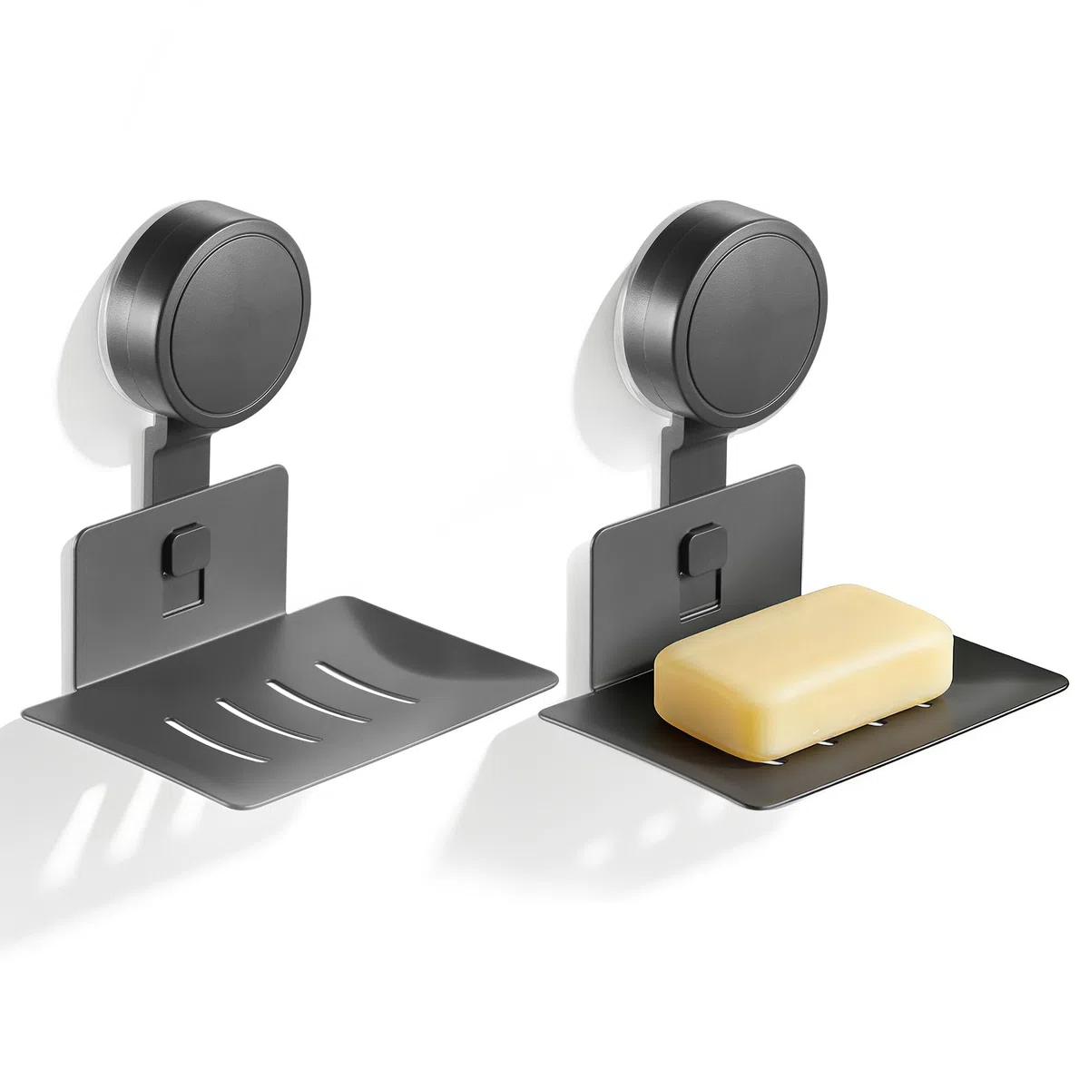 Zocipro Portasapone a Ventosa, Installazione in un Secondo Senza Trapano, Supporto per Saponetta e Spugna con Scarico Acqua, Max 3kg, per Doccia, Bagno, Vasca e Lavello Cucina
