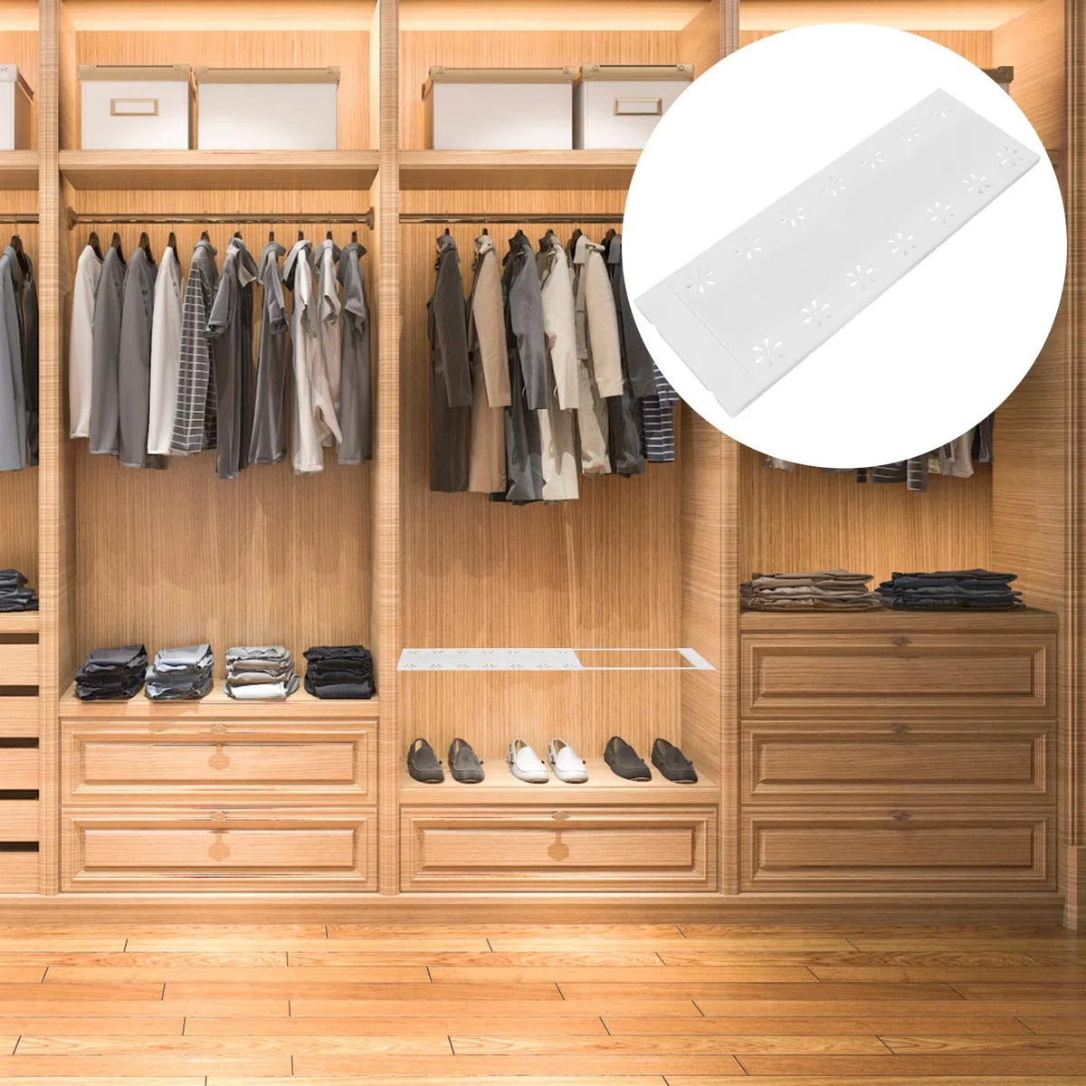 Ripiano Di Tensione Regolabile Per Armadio Scaffale Estensibile in Plastica Versatile Per Organizzazione Guardaroba Cucina Bagno