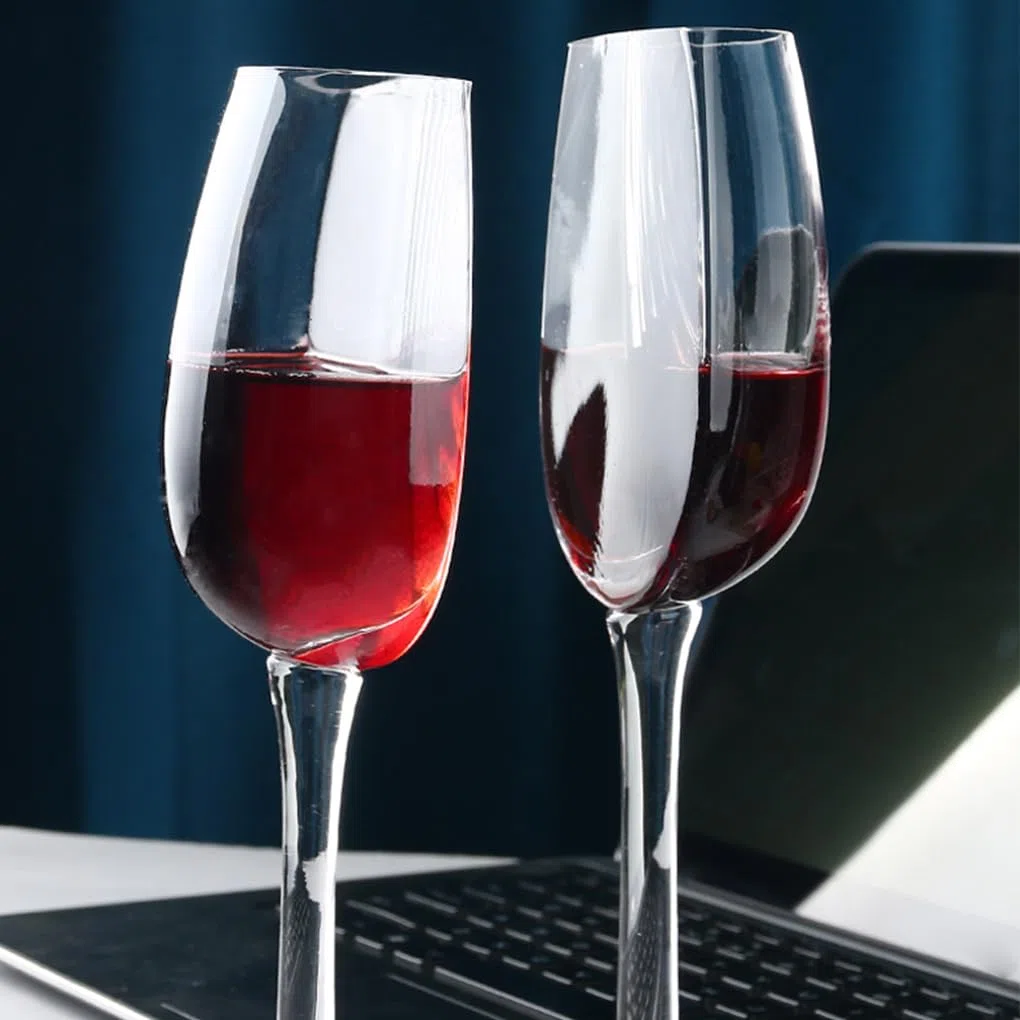 Ottimismo Mezzi bicchieri 2 bicchieri Prospettiva Mezzi laterali 2 da champagne Elegance