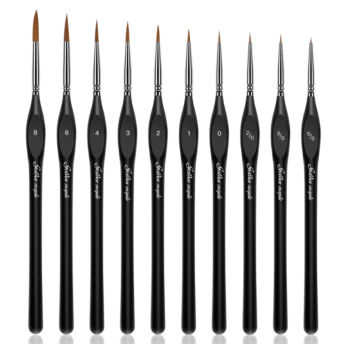 Set di 10 pennelli in miniatura per dettagli e pittura artistica, acrilico, acquerello, olio, modelli, Warhammer 40k