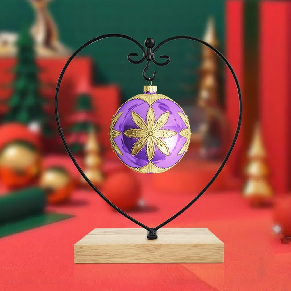 Espositore per Ornamenti Supporto in Legno per Appendere Il Vetro per Appendere Il Globo terrestre, Palla, Ornamento Natalizio e Decorazioni per la casa (Quadrato del Cuore)