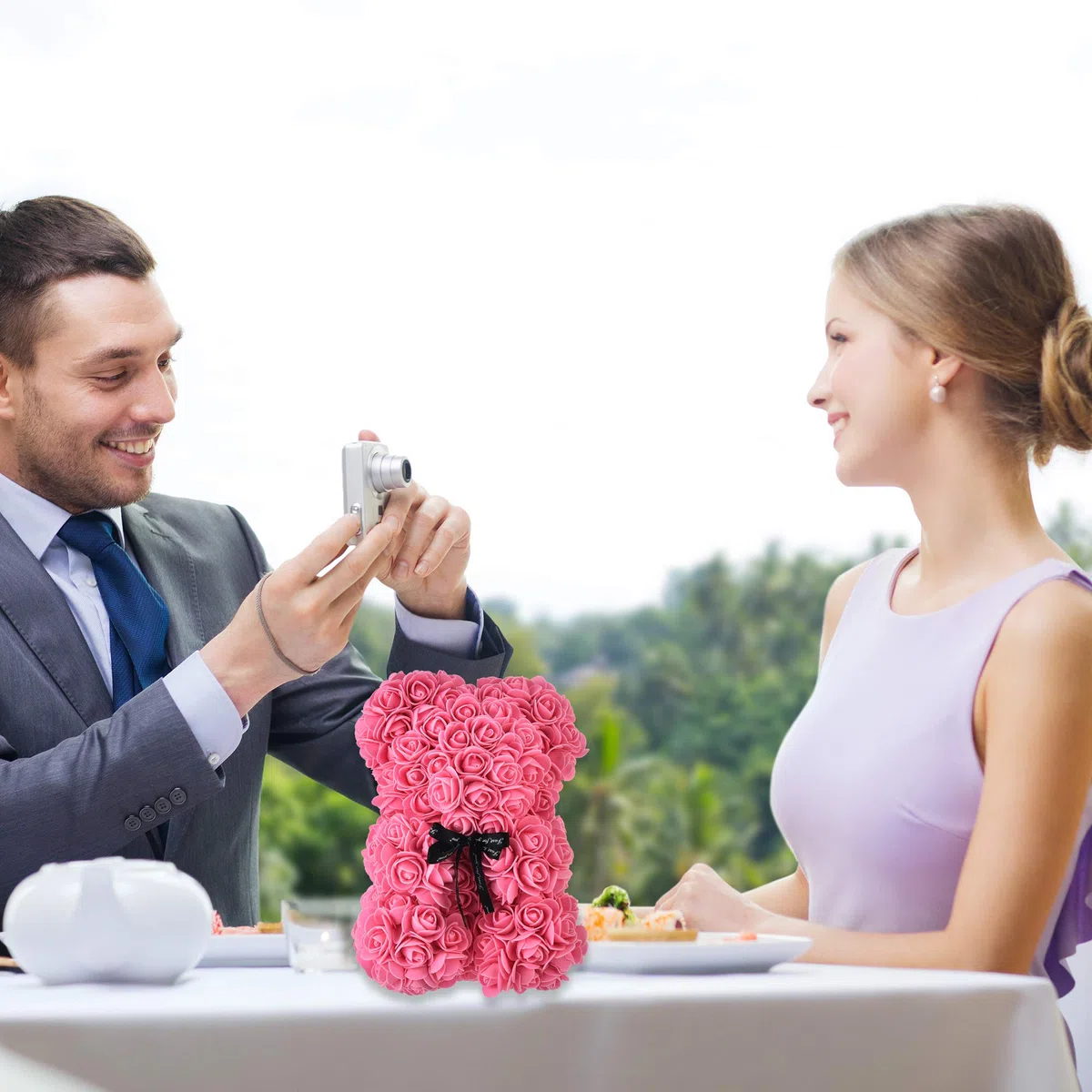 Rosa Orsacchiotto - Idea Regalo per Mamma, Donna, Adolescente - Regalo Fatto a Mano Con Scatola (Rosa)